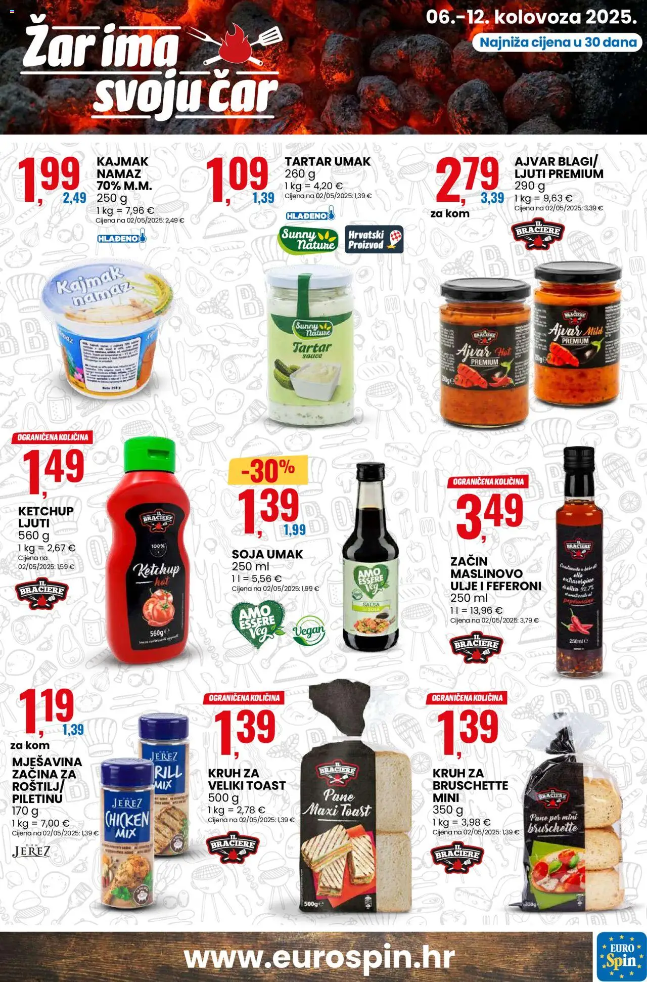 Eurospin katalog | vrijedi od 06.08.2025 | Stranica: 19 | Proizvodi: Roštilj, Ajvar, Kajmak, Feferoni