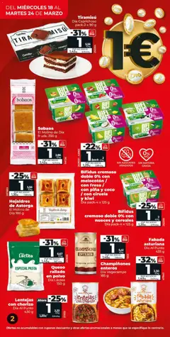 Vista previa Bífidus cremoso doble 0% con melocotón / con fresa / con piña y coco / con ciruela y kiwi, Dia pack-4 x 125 g válido desde el 18.03.2026 | Página: 2