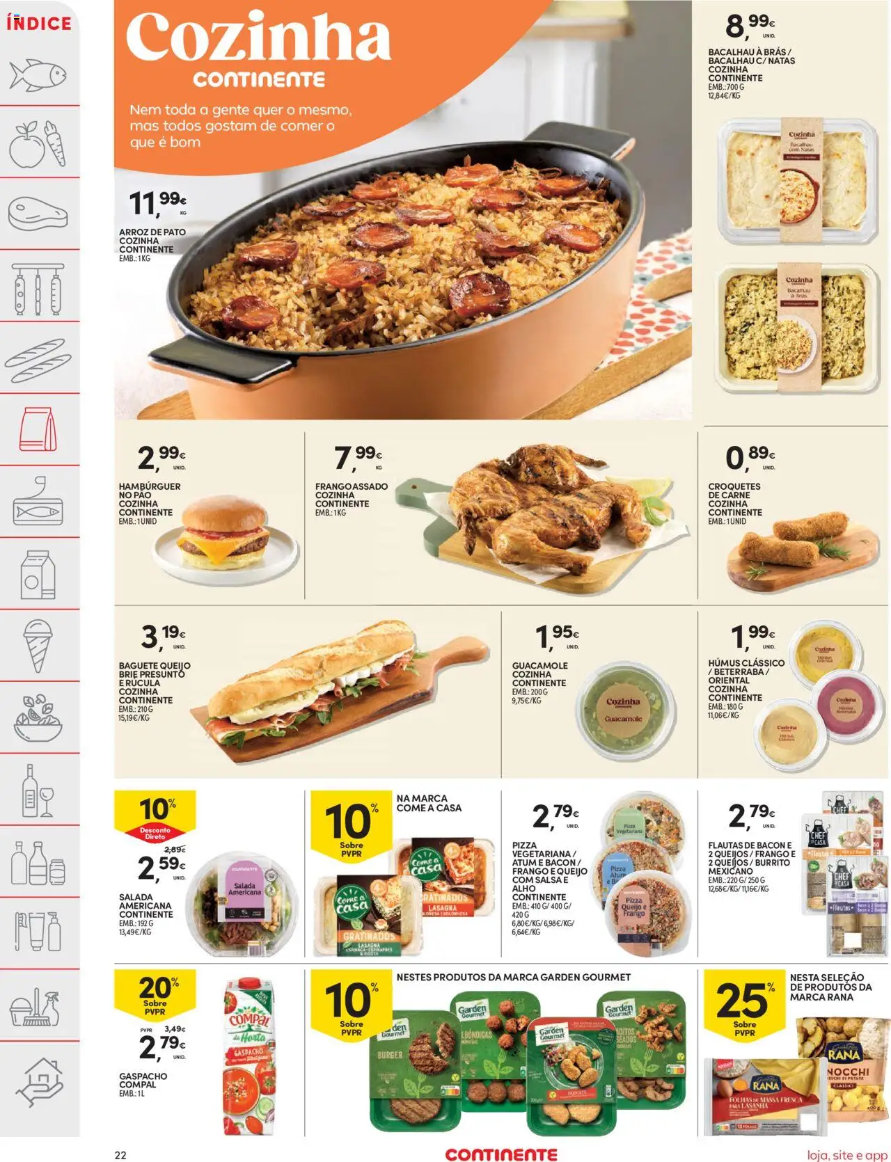 Continente folheto │ válido de 16.09.2025 | Página: 22 | Produtos: Espinafres, Beterraba, Pão, Salada