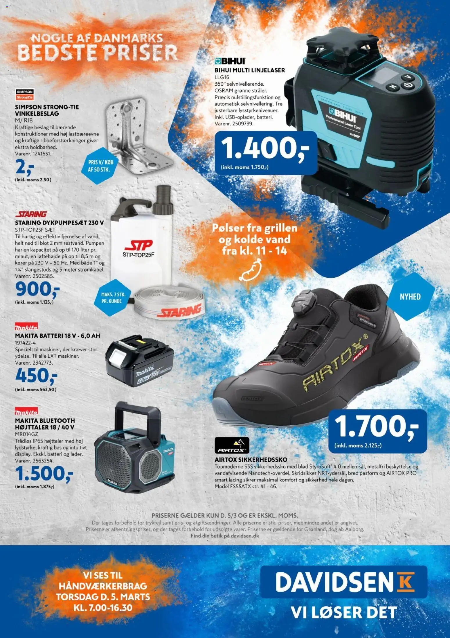 Davidsen tilbudsavis – gyldig fra 05.03.2026 | Side: 24 | Produkter: Pølser, Højttaler, Batteri