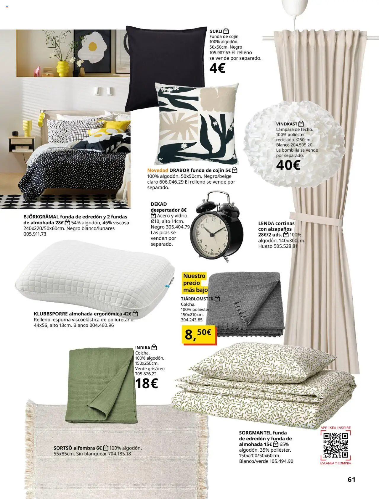 Catálogo IKEA Accesorios y decoración │ válido desde el 25.09.2025 | Página: 61 | Productos: Funda, Cojín, Alfombra, Lámpara