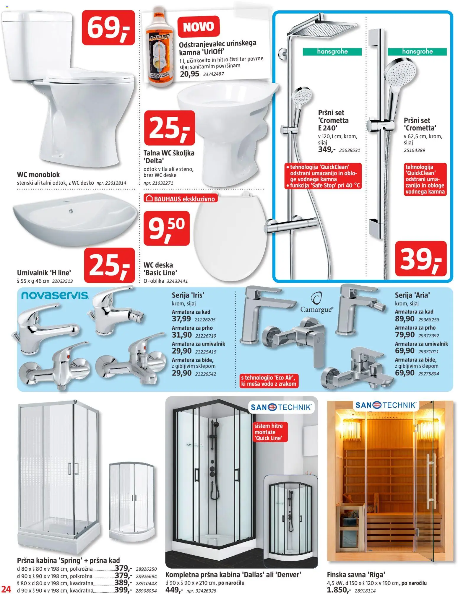 Novi Bauhaus katalog ponudbe – veljaven od 01.01.2026 | Stran: 24 | Izdelki: WC školjka, WC deska, Umivalnik