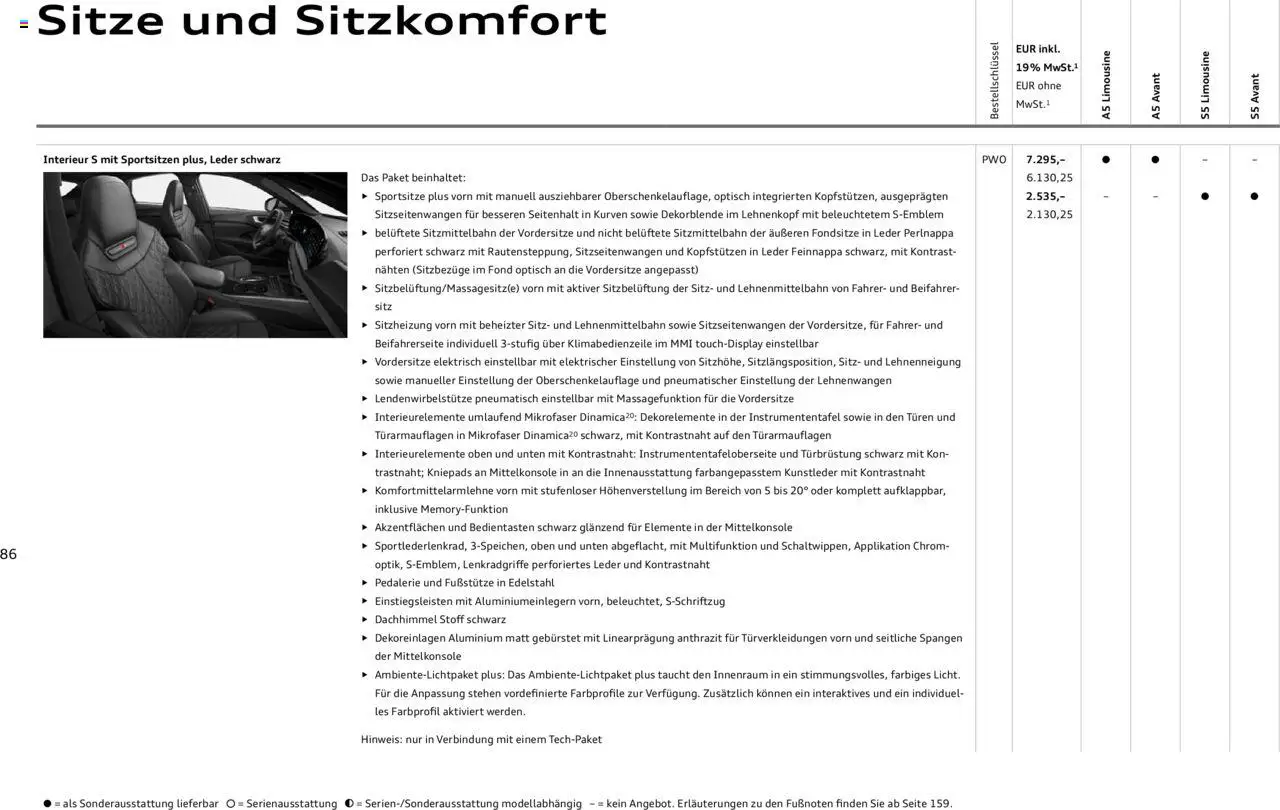 Audi A5 – gültig ab 09.01.2025 | Seite: 86