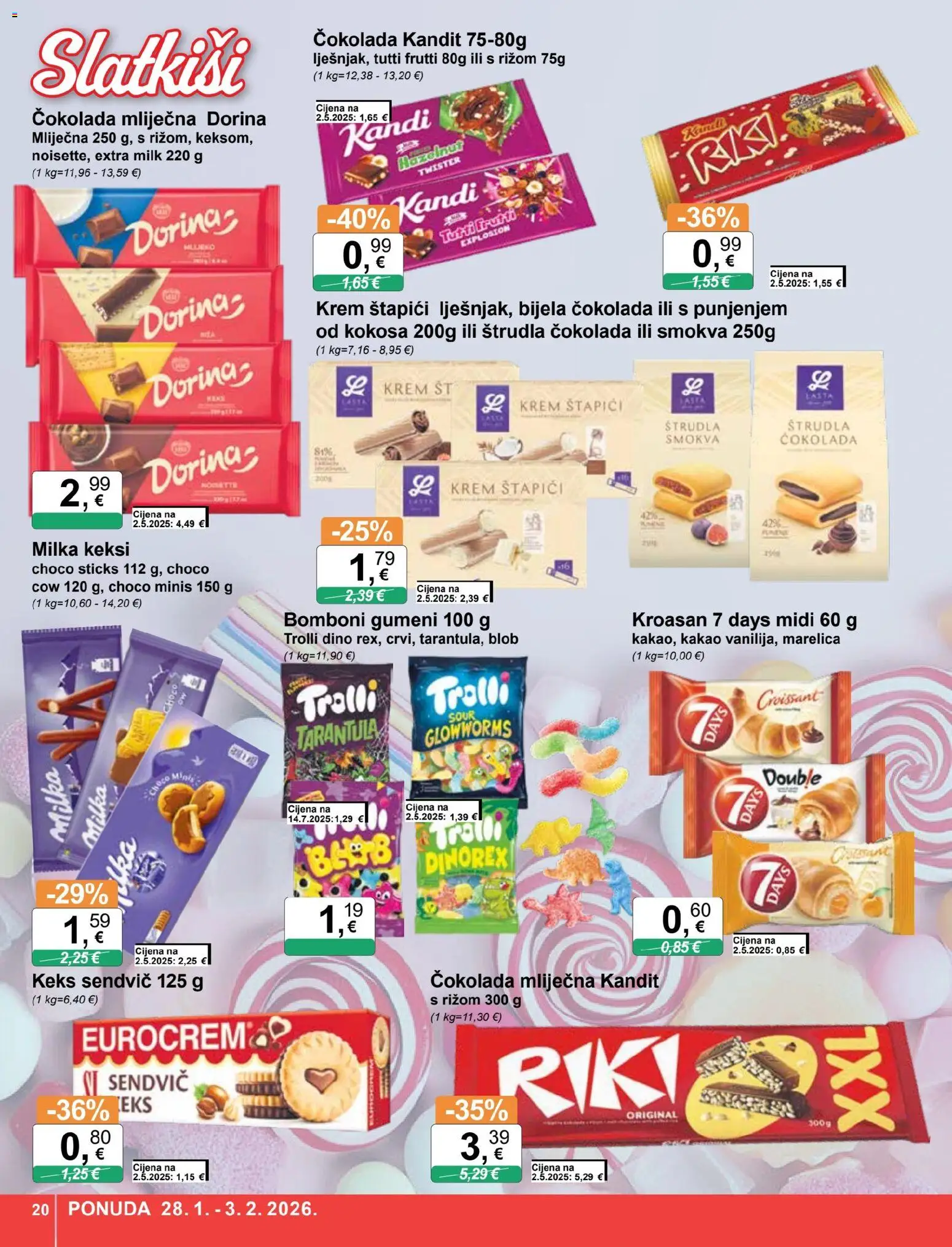 KTC katalog | vrijedi od 28.01.2026 | Stranica: 20 | Proizvodi: Dorina, Keksi, Keks, Štapići