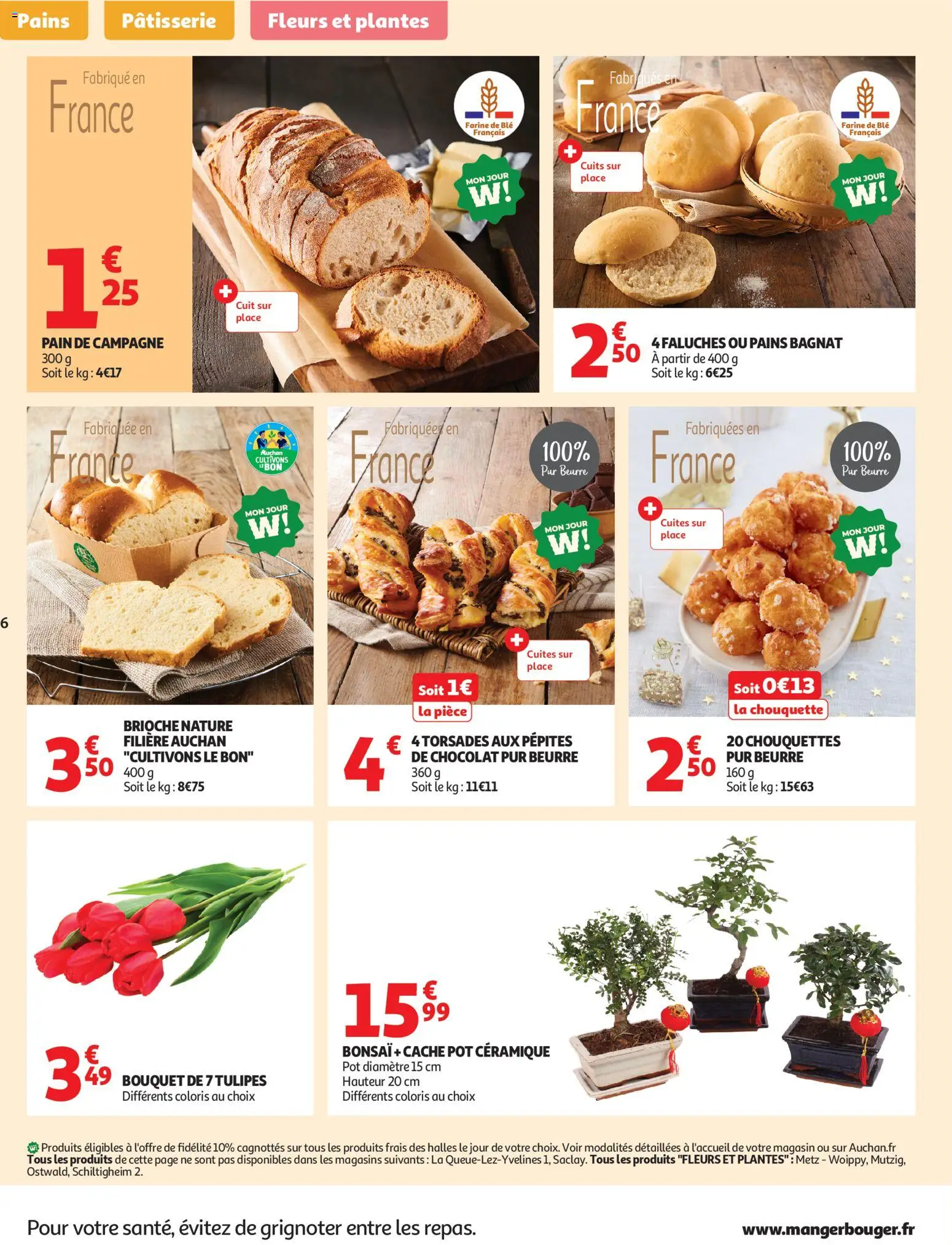 {H1} | Page: 6 | Produits: Farine, Tulipes, Pain, Chocolat