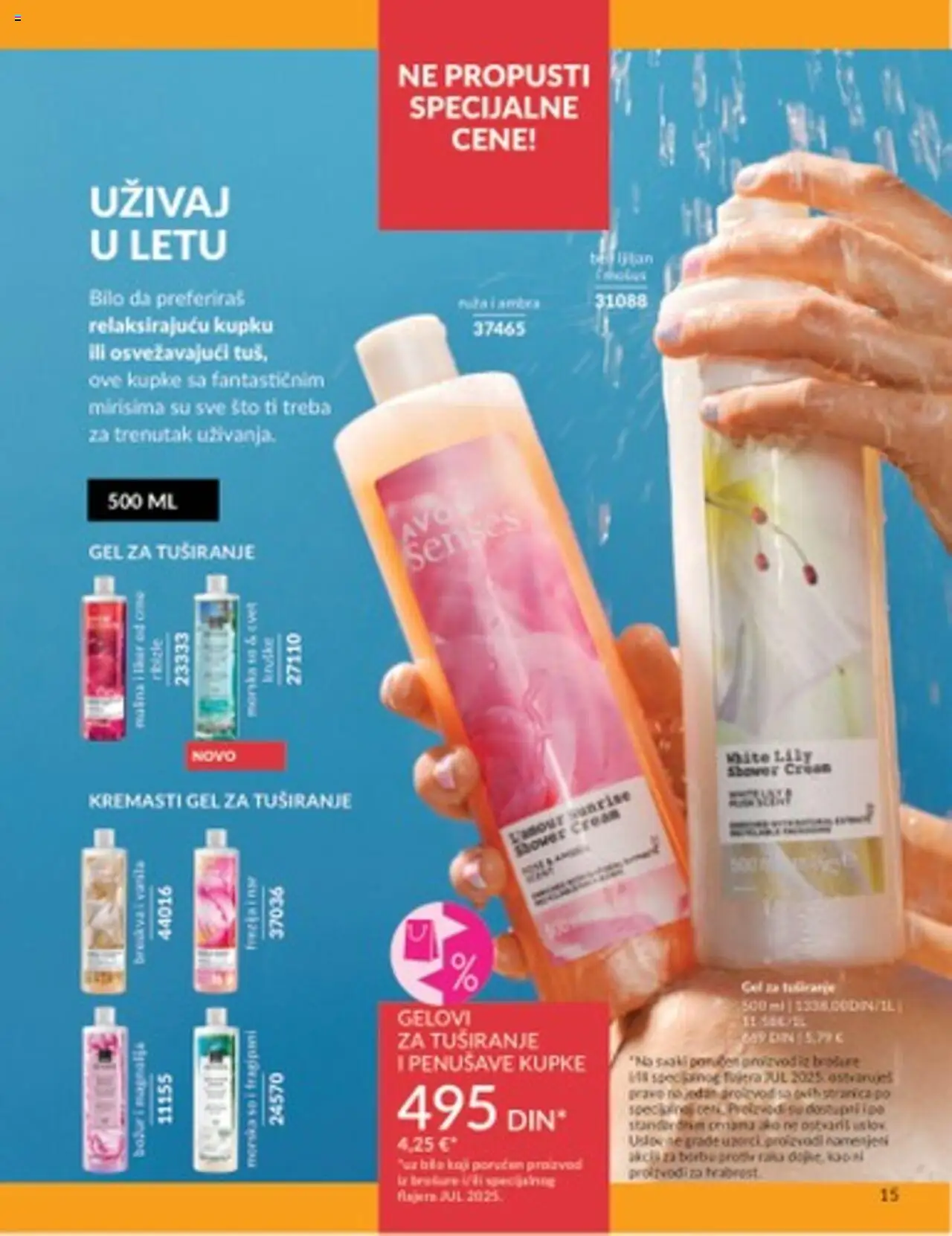 AVON katalog - važi od 01.07.2025 | Strana: 15 | Proizvode: Sto, So, Malina, Gel za tuširanje