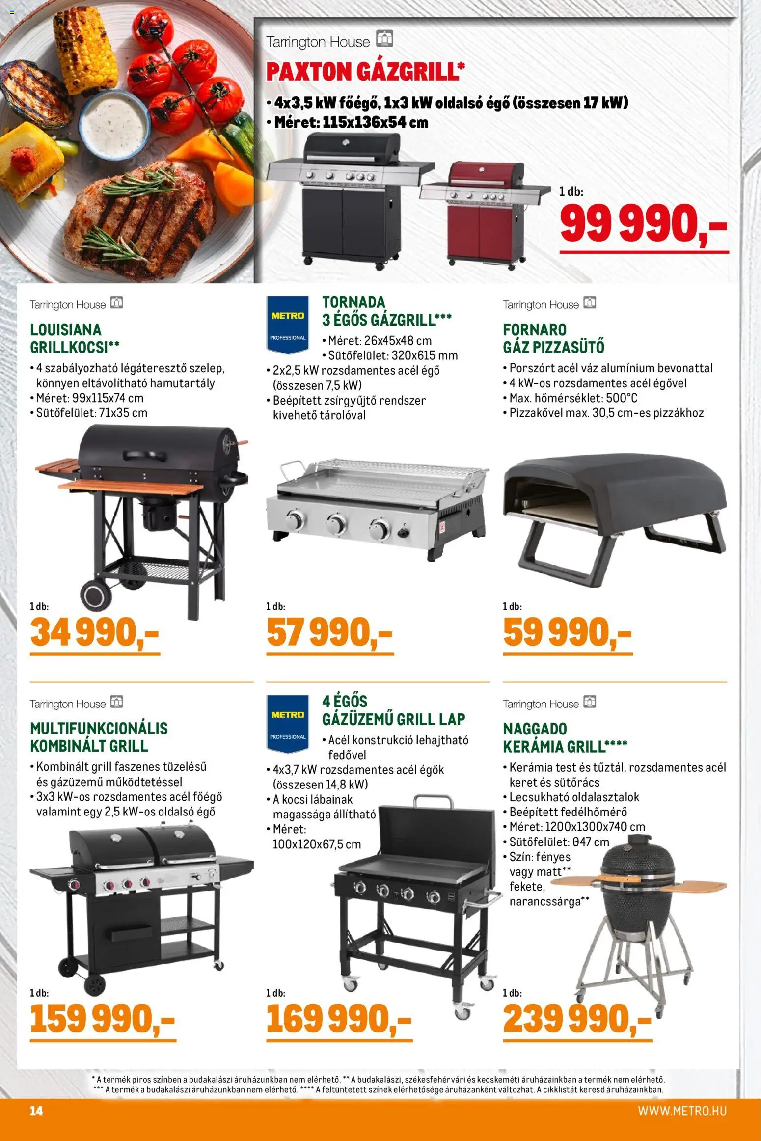 Metro akciós ujság - amely érvényes a következő dátumtól: 02.05.2026 | Oldal: 14 | Termékek: Grill, Gázgrill, Grillkocsi