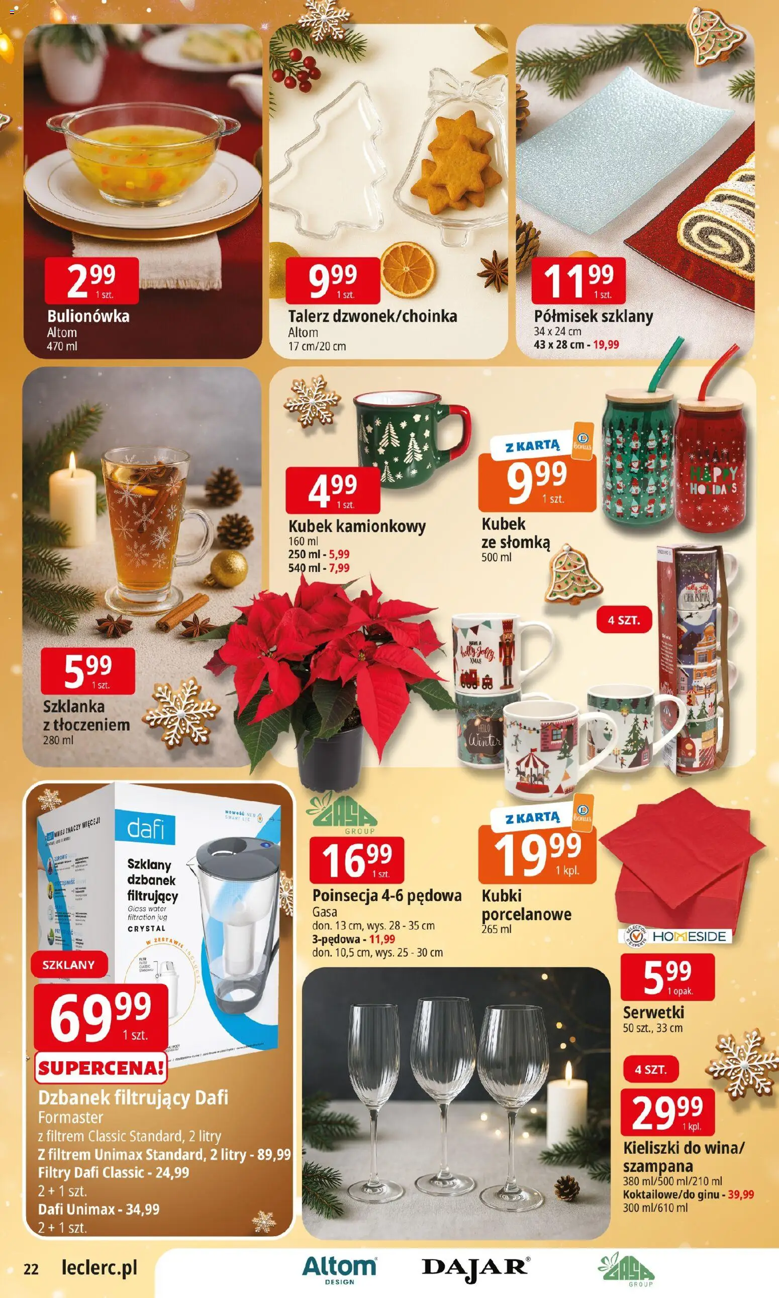 E.Leclerc Gazetka - Zamość od 09.12.2025 | Strona: 22 | Produkty: Szklanka, Dzbanek filtrujący, Filtry dafi, Dzbanek filtrujący dafi