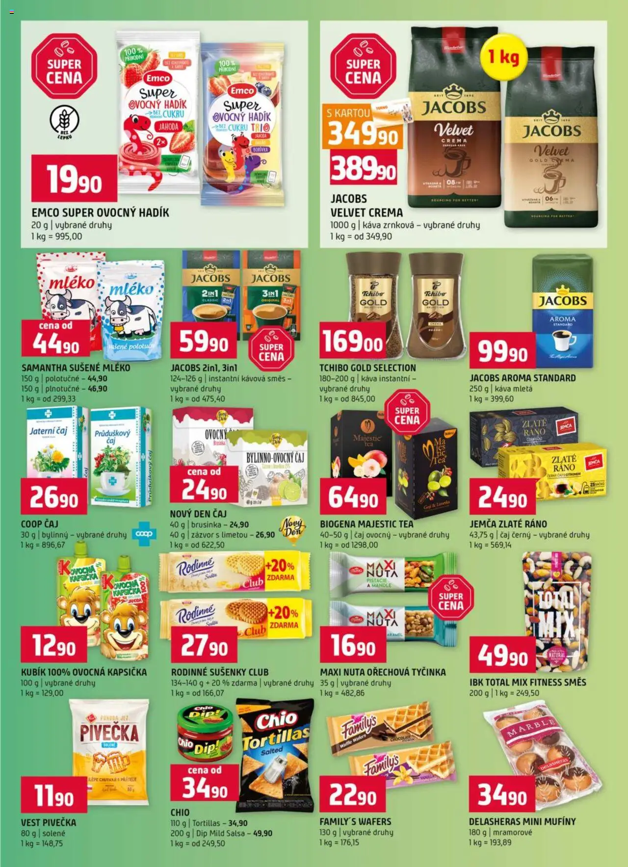 Terno leták - Blatná, Český Krumlov, Prachatice, Strakonice, Tábor, Zlín od 15.10.2025 | Strana: 9 | Produkty: Mléko, Pistácie, Goji, Jacobs Aroma