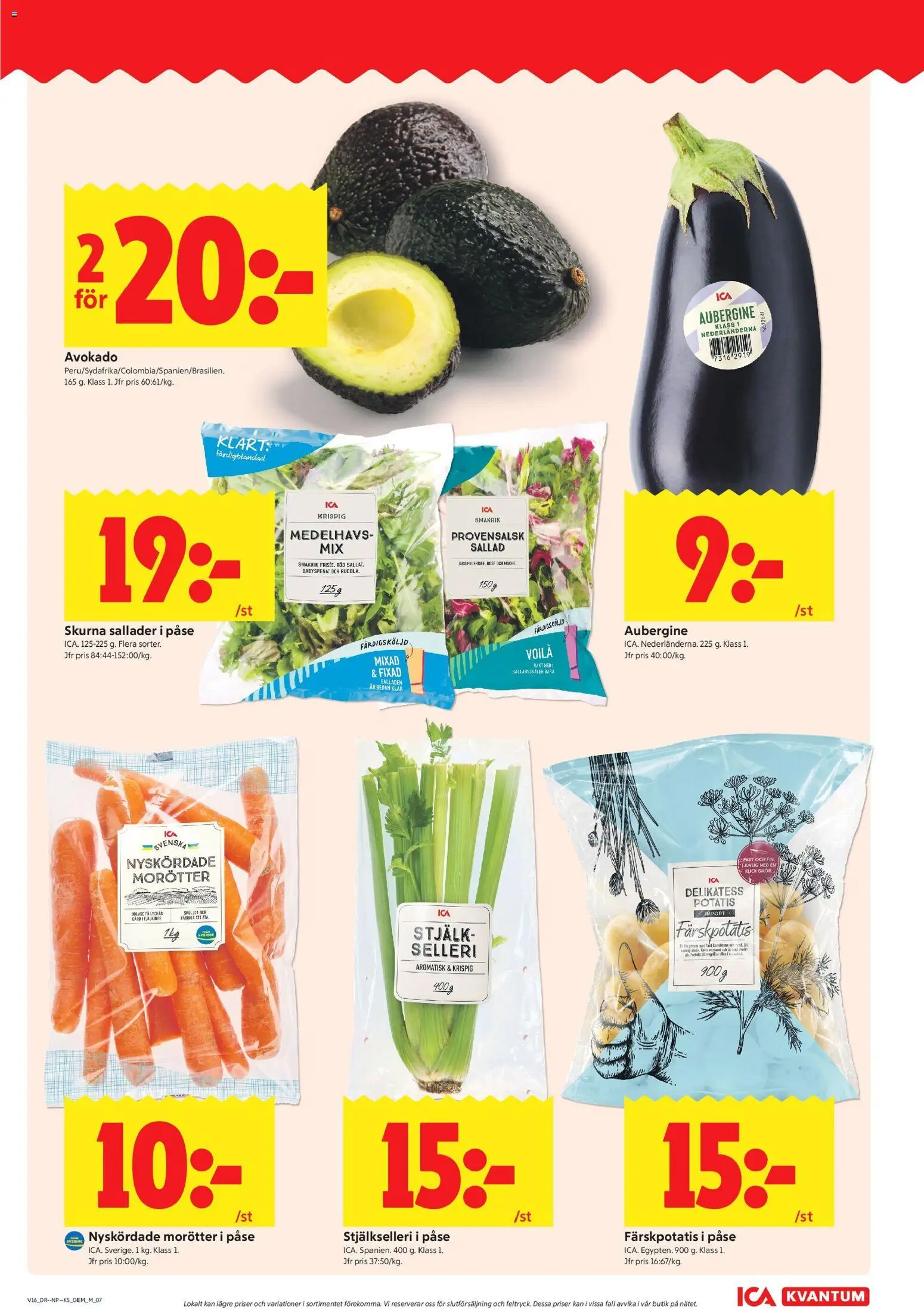 ICA Kvantum reklamblad aktuell från 13.04.2026 | Sida: 7 | Produkter: Babyspenat, Smör, Potatis, Sallad