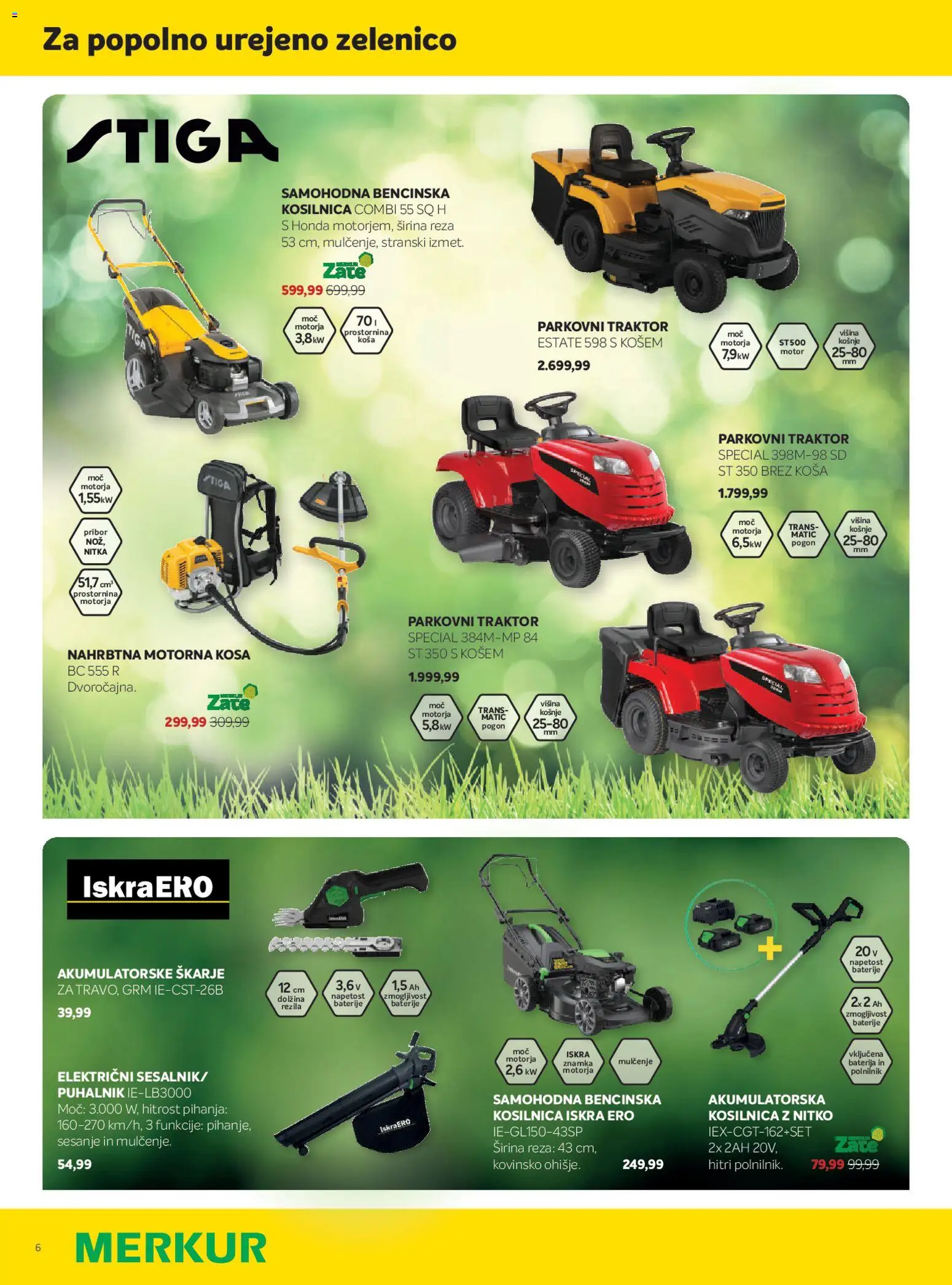 Novi Merkur katalog ponudbe – veljaven od 01.04.2026 | Stran: 6 | Izdelki: Baterija, Pribor, Kosilnica, Polnilnik