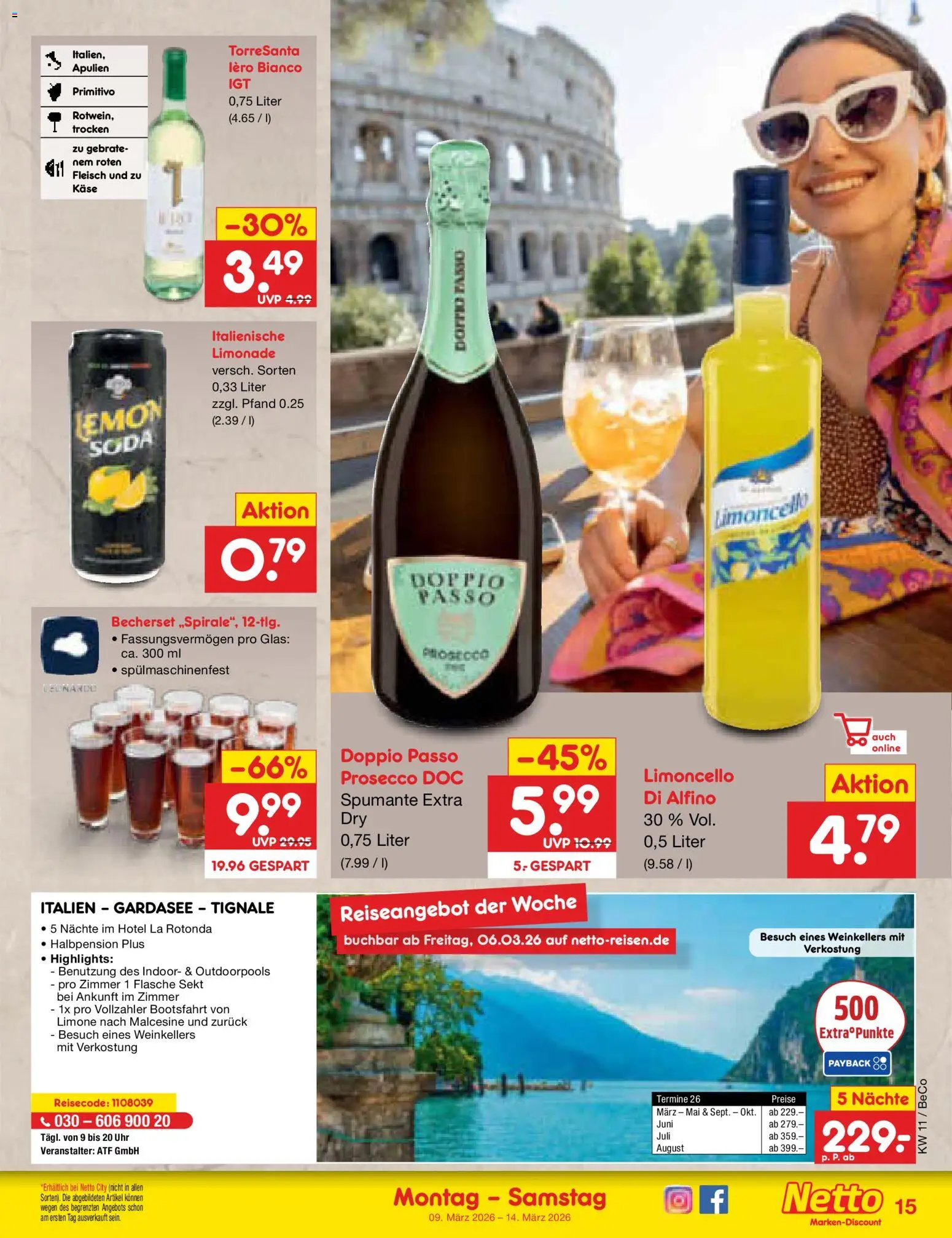 Netto Marken-Discount Prospekt 	 – gültig ab 09.03.2026 | Seite: 17 | Produkte: Sekt, Doppio Passo, Limoncello, Fleisch