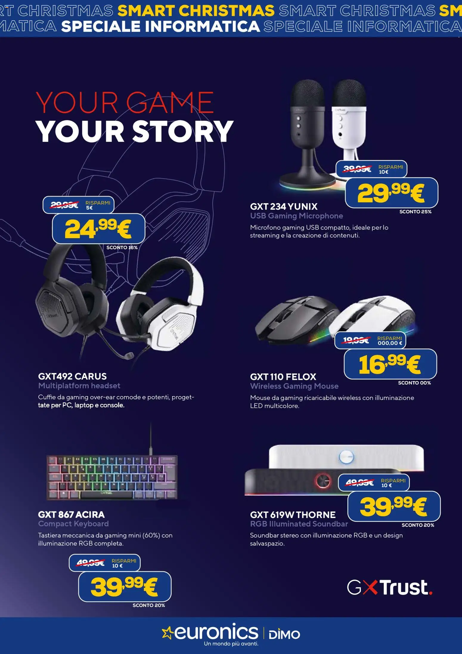 Volantino Euronics del 02.12.2025 | Pagina: 28 | Prodotti: Soundbar, Laptop, Mouse, Cuffie