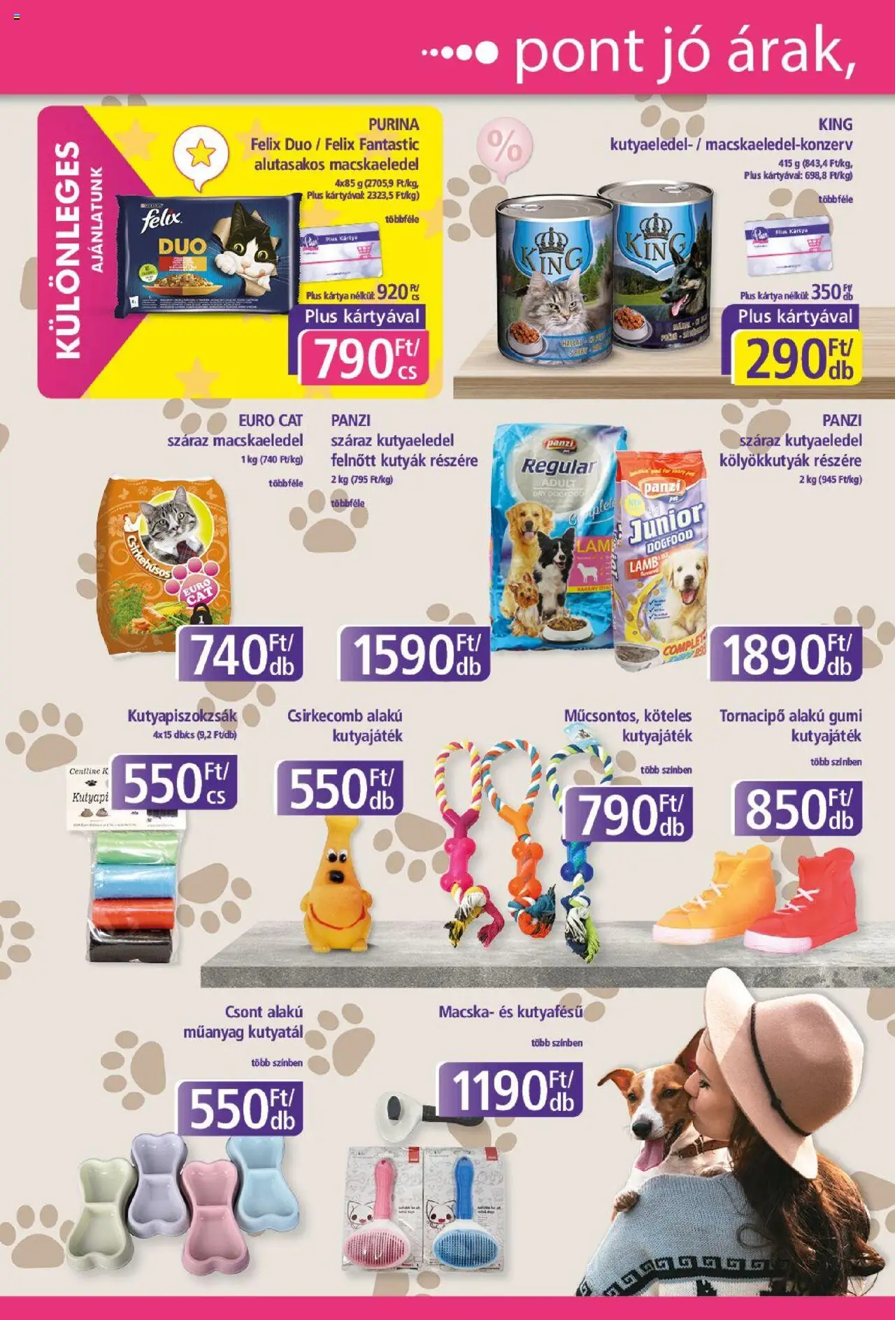 Plus Market akciós ujság - amely érvényes a következő dátumtól: 04.09.2025 | Oldal: 10 | Termékek: Tornacipő, Macskaeledel, Kutyaeledel, Csirkehús