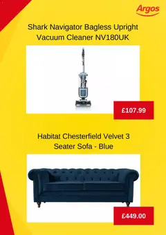 Preview of Argos - Weekly offers valid from 13.01.2026 | Page: 6 | Products: Vacuum cleaner, Sofa