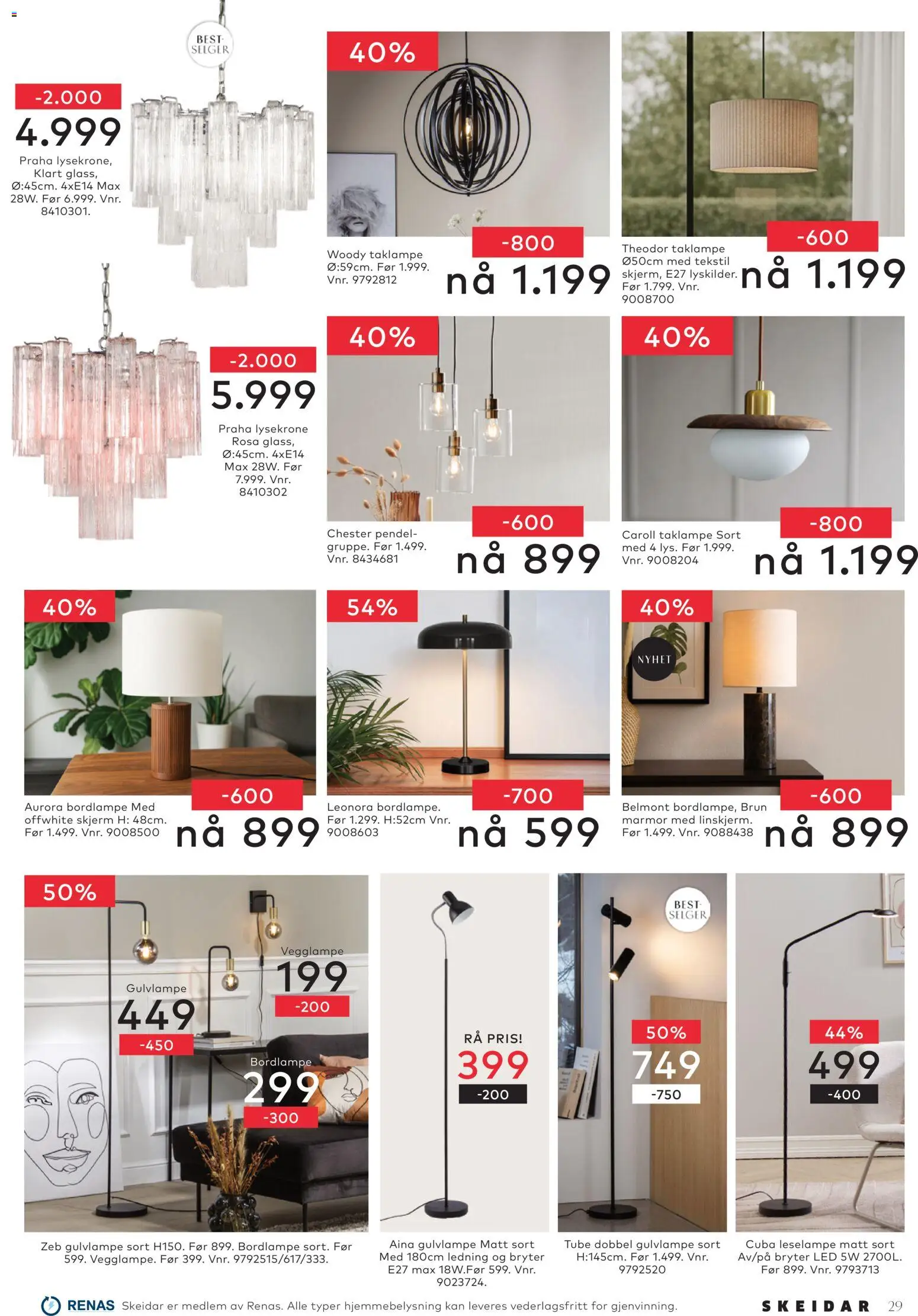 {H1} | Side: 29 | Produkter: Vegglampe, Taklampe, Skjerm, Glass