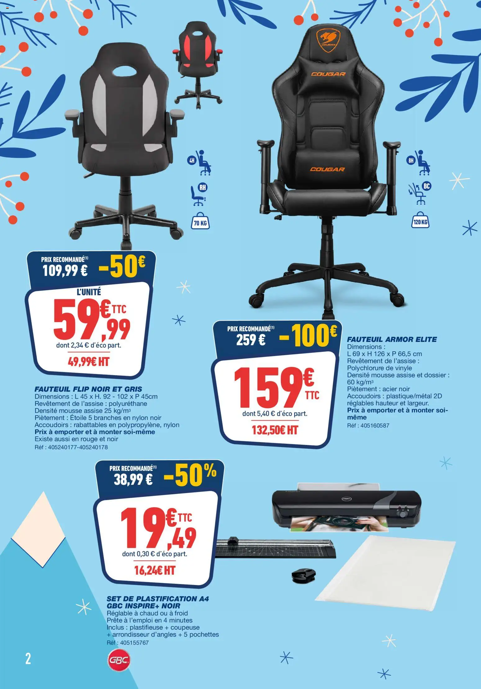 {H1} | Page: 2 | Produits: Plastifieuse, Mousse, Fauteuil