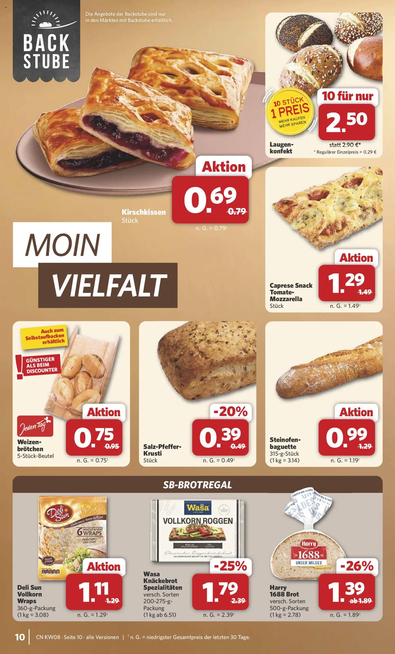Combi Prospekt 	 – gültig ab 16.02.2026 | Seite: 10 | Produkte: Mozzarella, Baguette, Brot