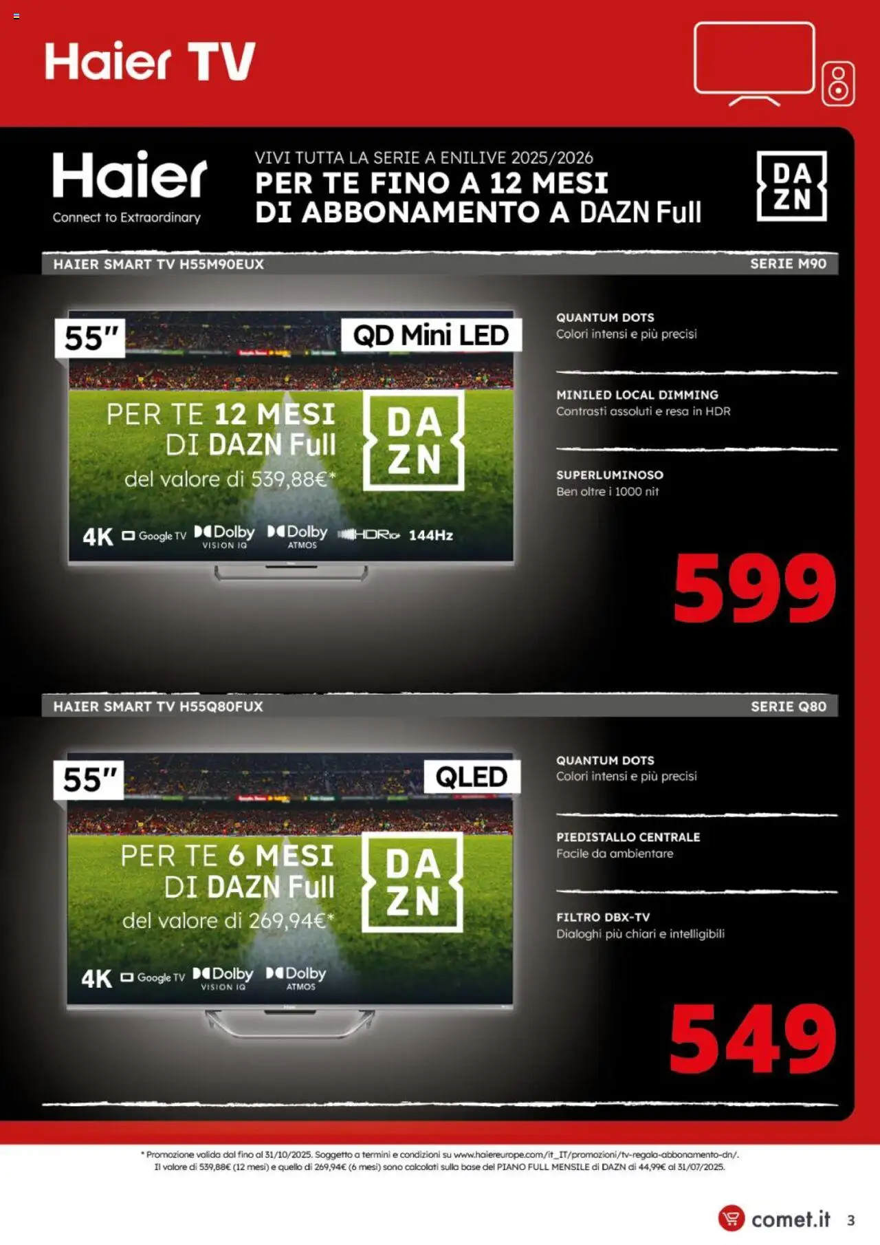 Volantino Comet del 06.10.2025 | Pagina: 3 | Prodotti: Tè, smart TV, TV