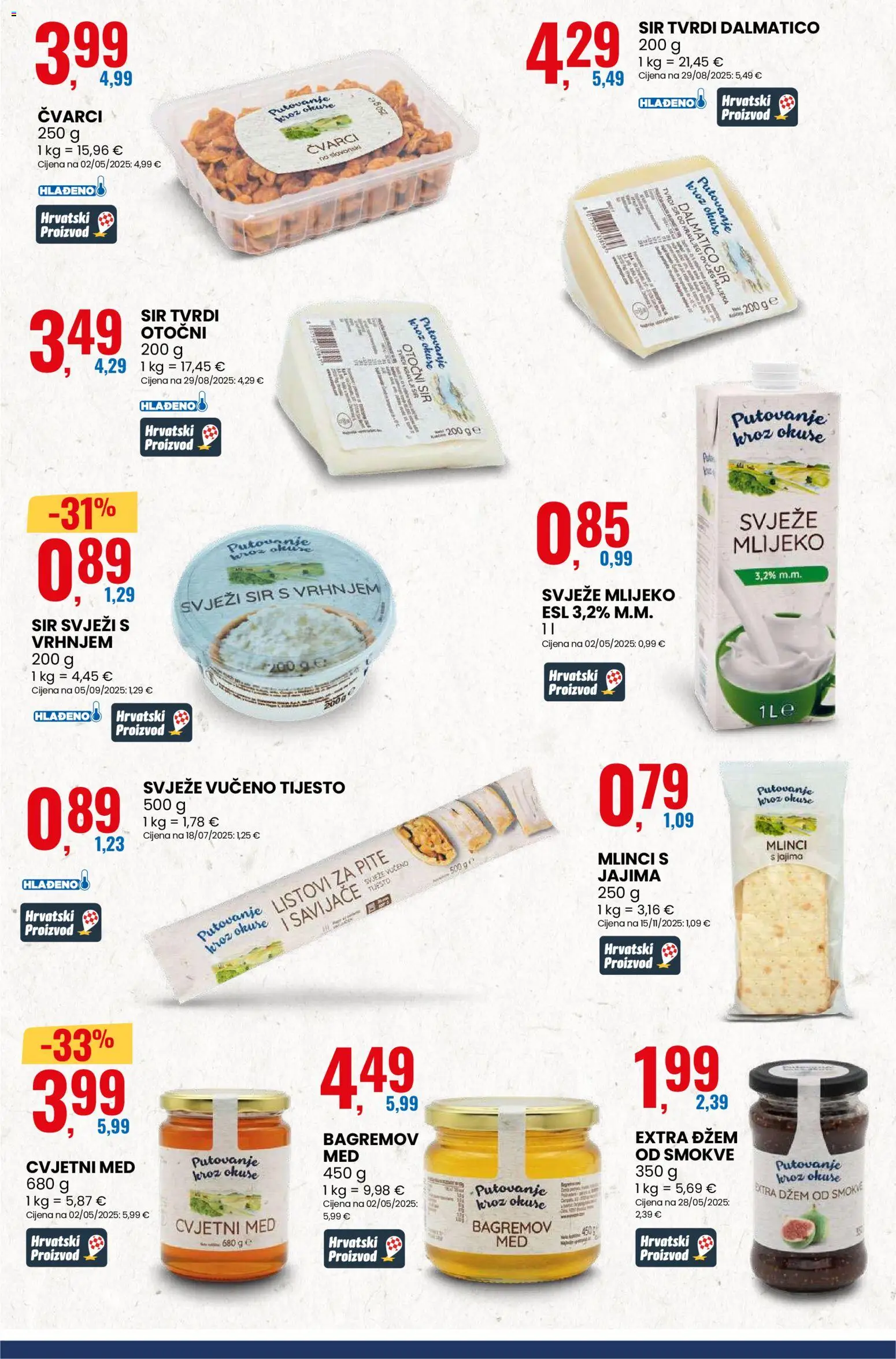 Eurospin katalog | vrijedi od 21.01.2026 | Stranica: 9 | Proizvodi: Mlijeko, Sir, Mlinci, Džem