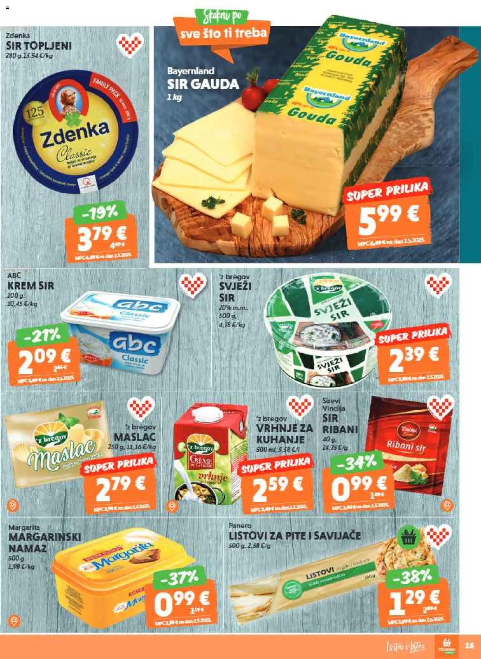 Studenac katalog | vrijedi od 29.10.2025 | Stranica: 15 | Proizvodi: Vindija, Maslac, Sir, Namaz