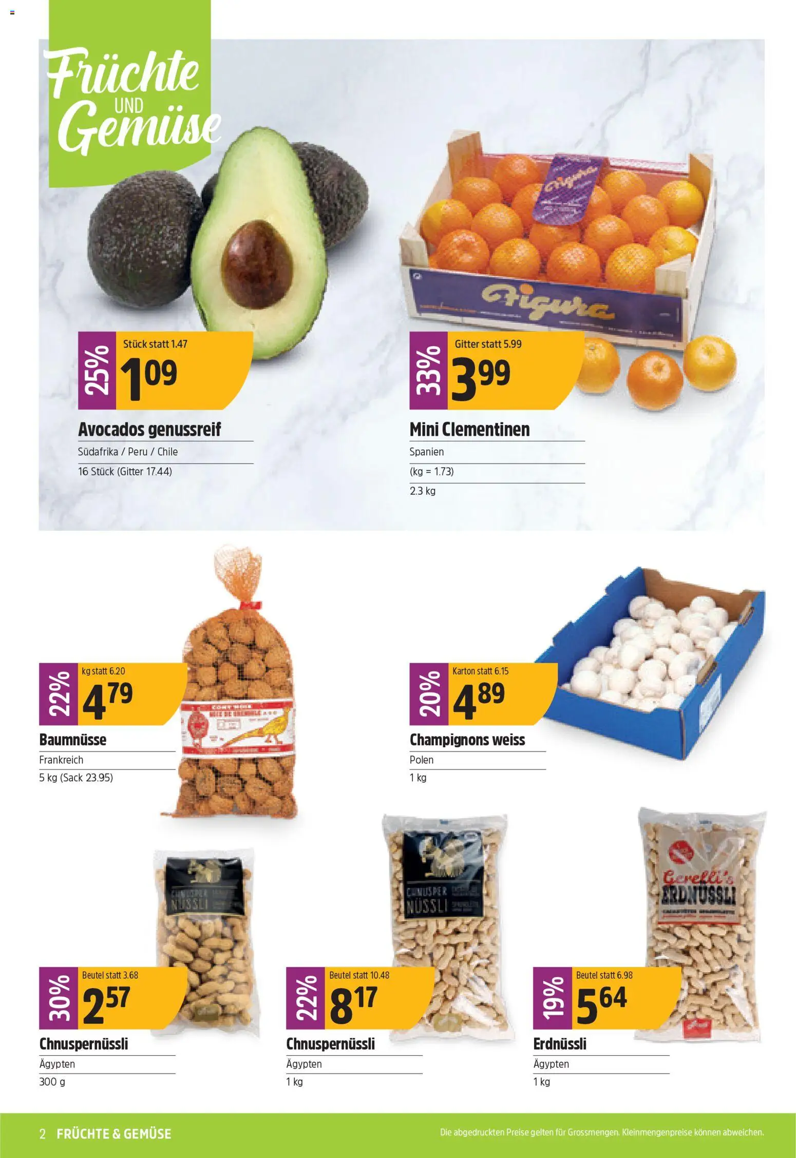 TopCC Aktionen – gültig ab 17.11.2025 | Seite: 2 | Produkte: Gitter, Champignons, Gemüse, Früchte