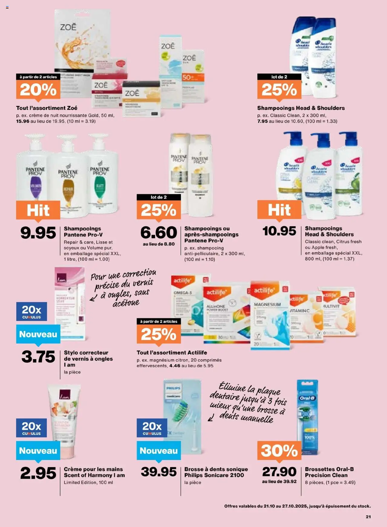Migros Aktionen FR – gültig ab 21.10.2025 | Seite: 21 | Produkte: Shampoo, Apple, Creme, Philips