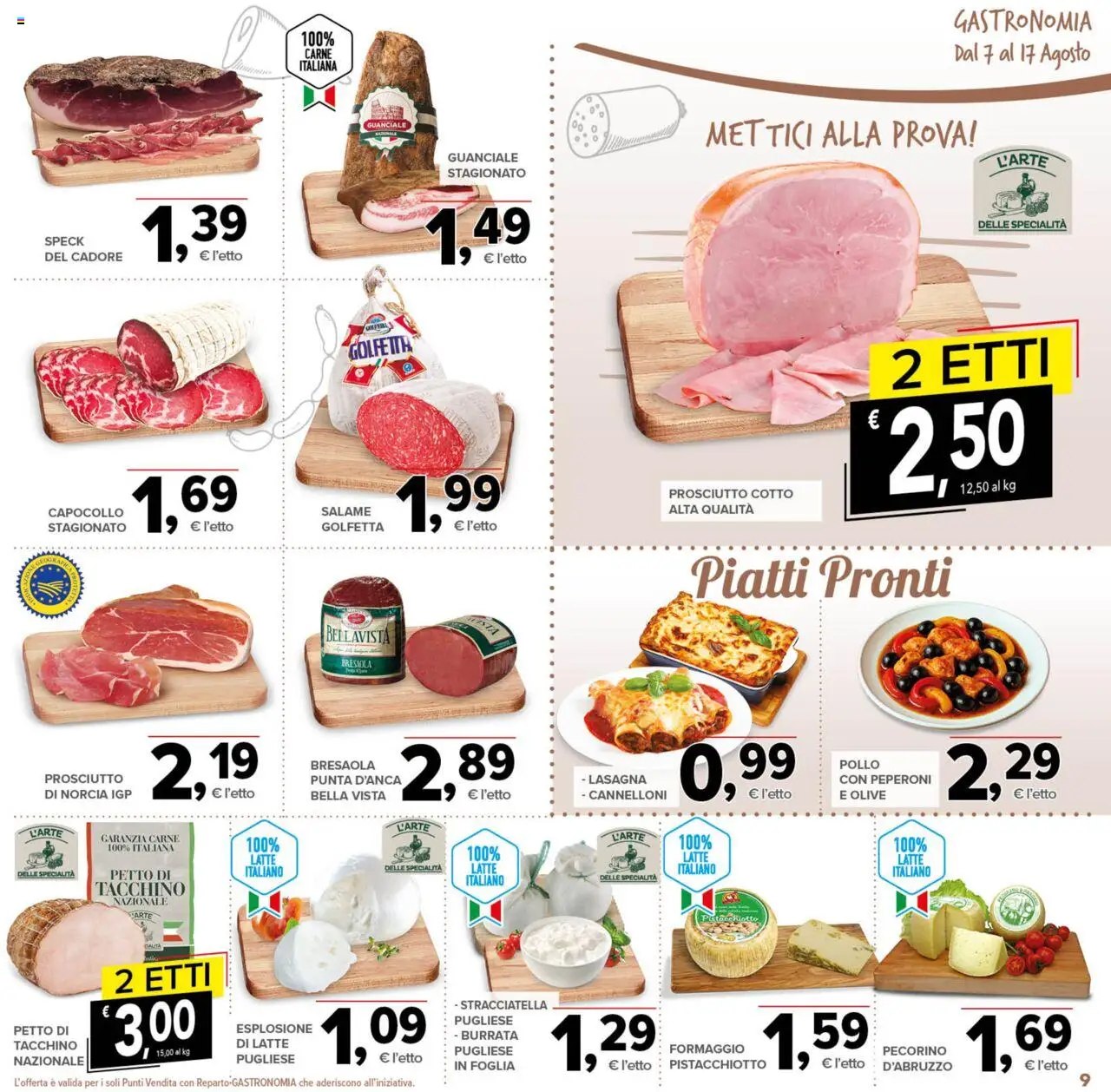 Volantino Todis del 07.08.2025 | Pagina: 9 | Prodotti: Speck, Bresaola, Formaggio, Olive