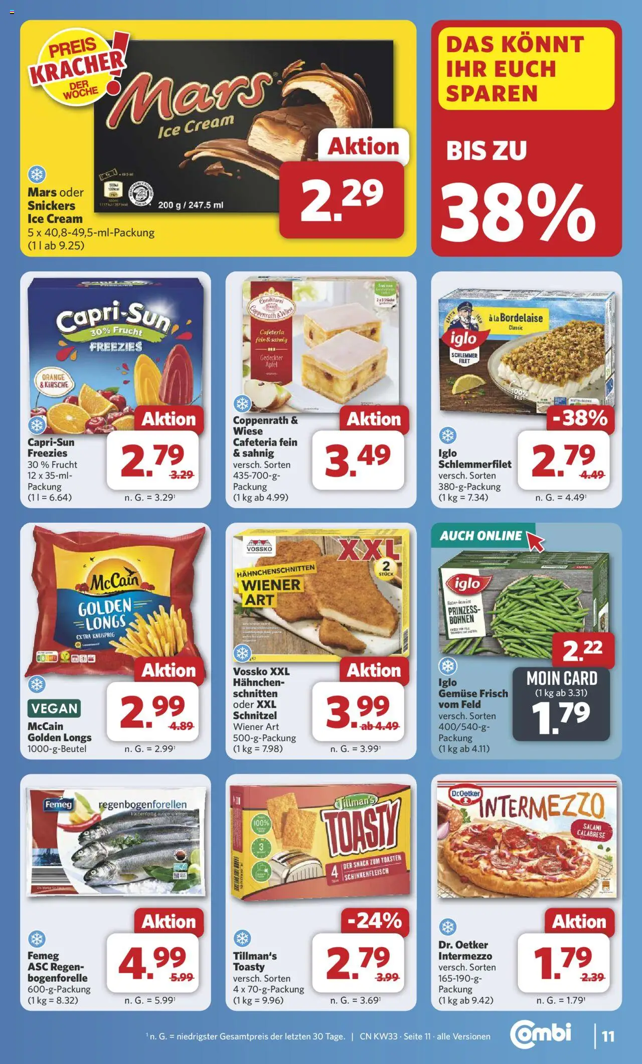 Combi Prospekt 	 - gültig ab dem 11.08.2025 | Seite: 12 | Produkte: Schnitzel, Mars, Gemüse, Salami