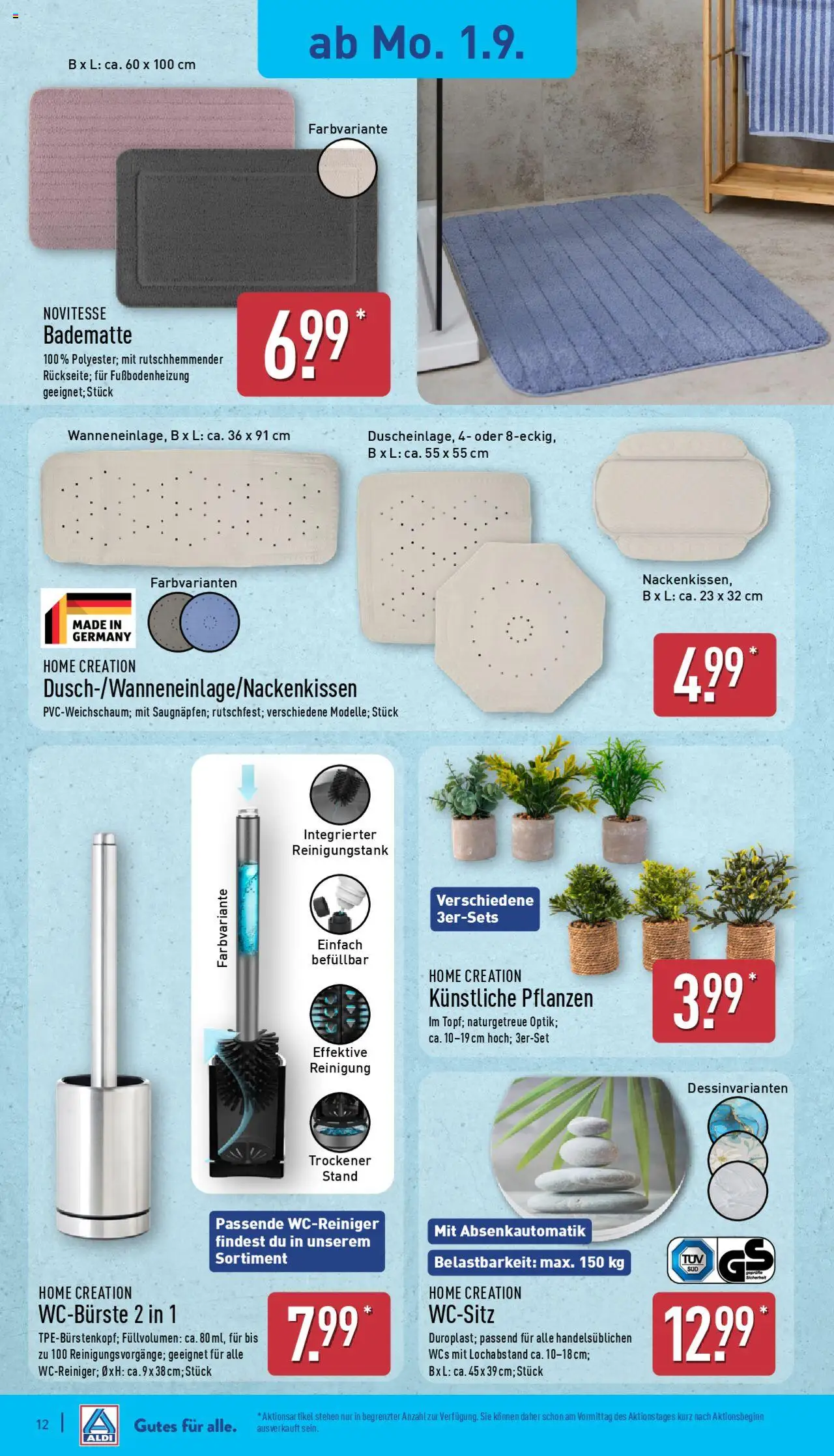 Aldi Prospekt 	 - gültig ab dem 01.09.2025 | Seite: 12 | Produkte: Home creation