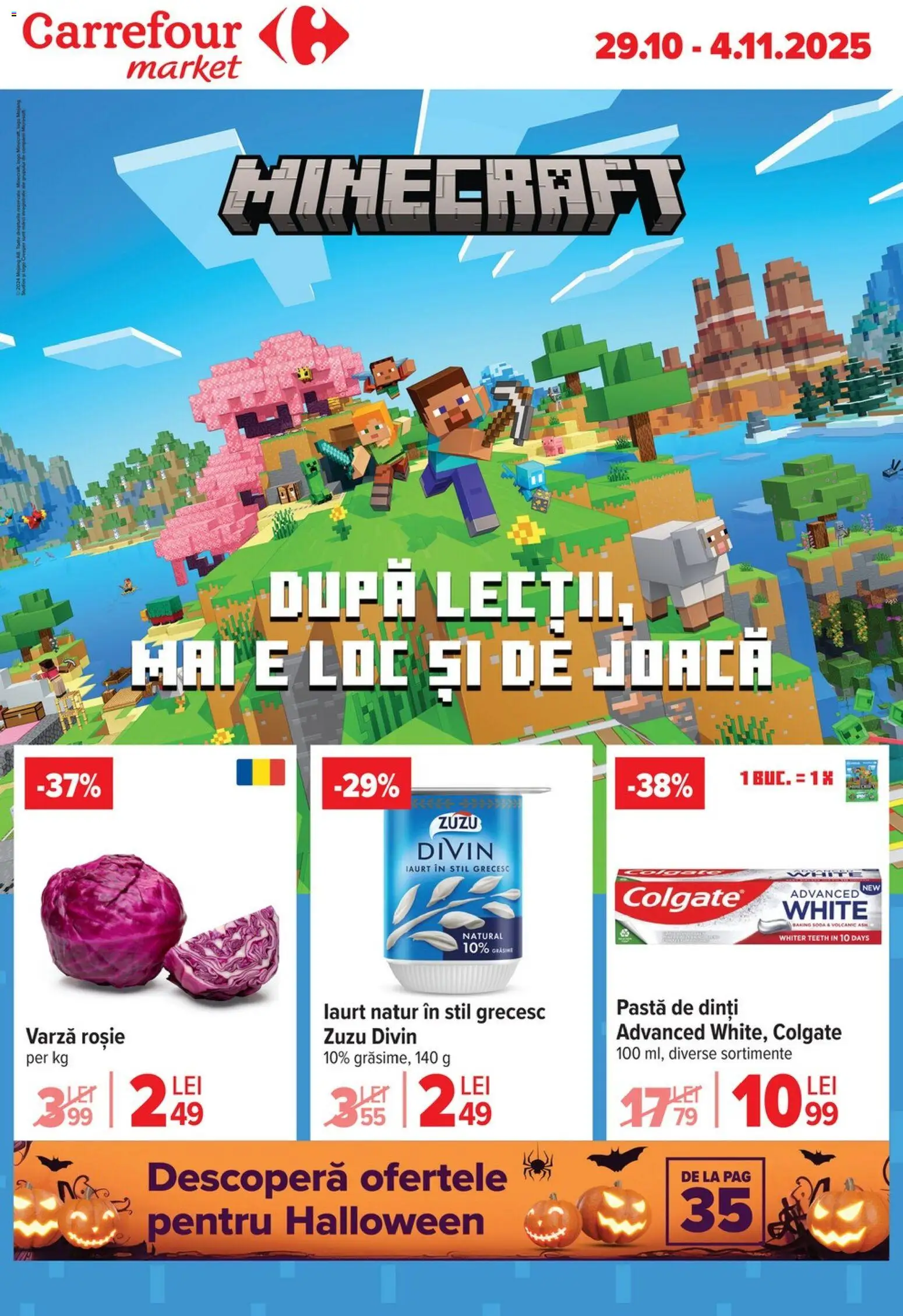 Noul catalog Carrefour – valabil de la 29.10.2025 | Pagină: 1 | Produse: Varză, Iaurt, Pastă de dinți