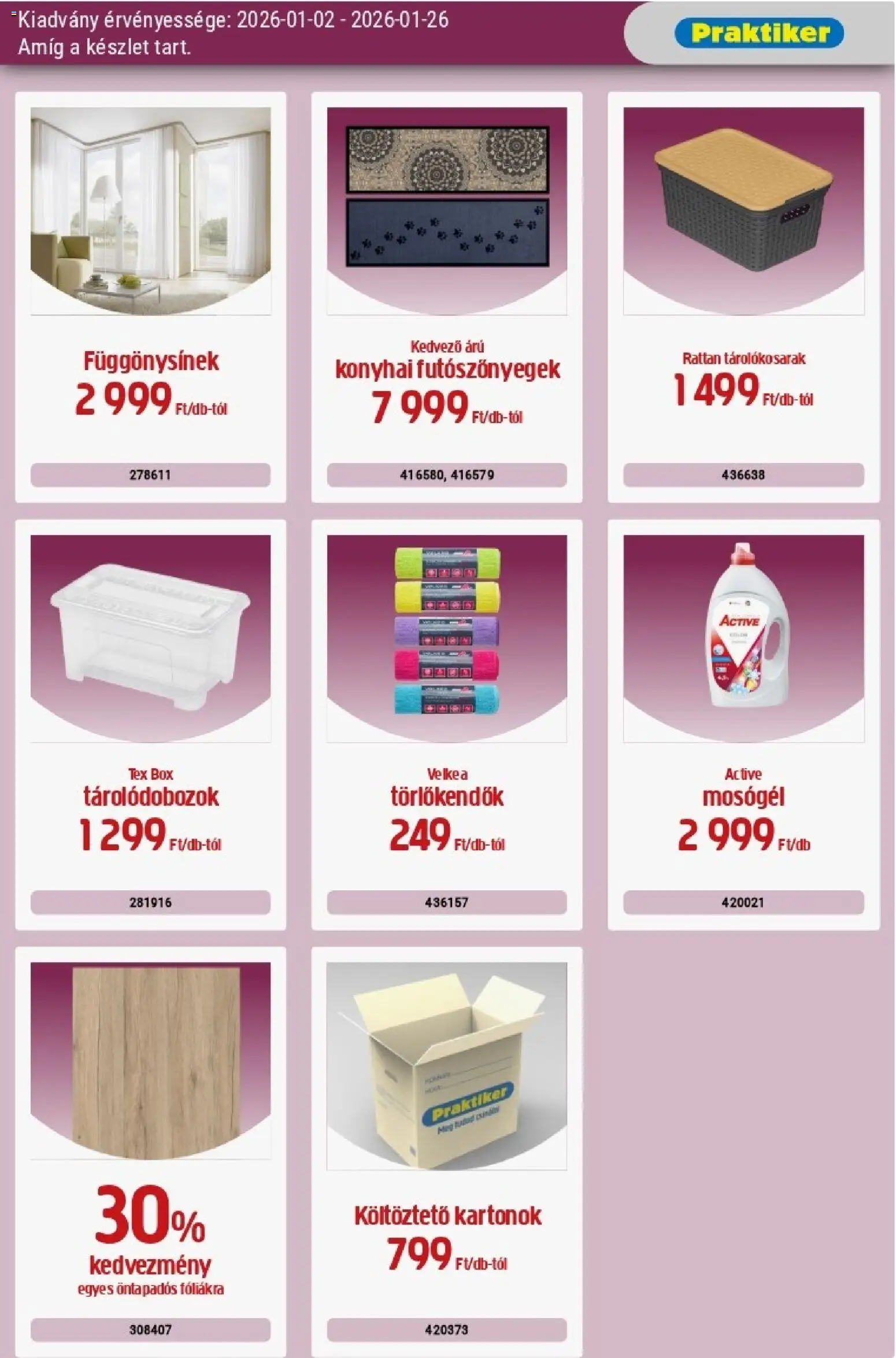 Praktiker akciós ujság - amely érvényes a következő dátumtól: 02.01.2026 | Oldal: 13 | Termékek: Mosógél