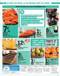 E.Leclerc - Prévisualisation de ORANGES À JUS "PANIER DU PRIMEUR", Catégorie: 1 Calibre: 6/7, 7/8 Variété: Naveline Traitements post-récolte. 2 kg. Le kg: 1 €. valide à partir de 25.11.2025 | Page: 28