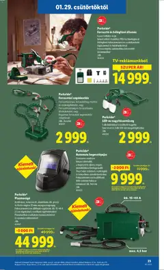 Parkside® Forrasztási segédeszköz, Forrasztópumpa, forrasztóhegy-tisztító és oldalvágókészlet, vagy Forrasztószőnyeg és forrasztópáka állványkészlet, vagy Rugalmas forrasztási segédeszköz világítással - amely érvényes a következő dátumtól: 29.01.2026 | Oldal: 23