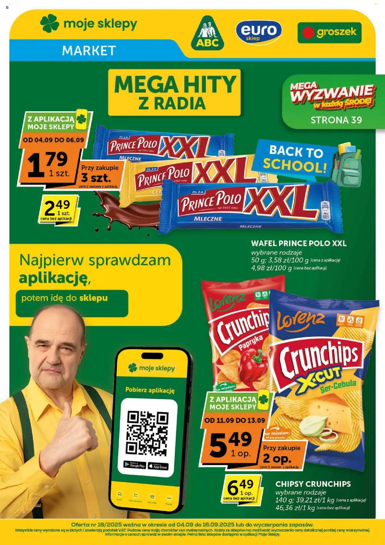 ABC Gazetka - Market od 04.09.2025 | Strona: 1 | Produkty: Groszek, Chipsy, Prince polo xxl, Papryka