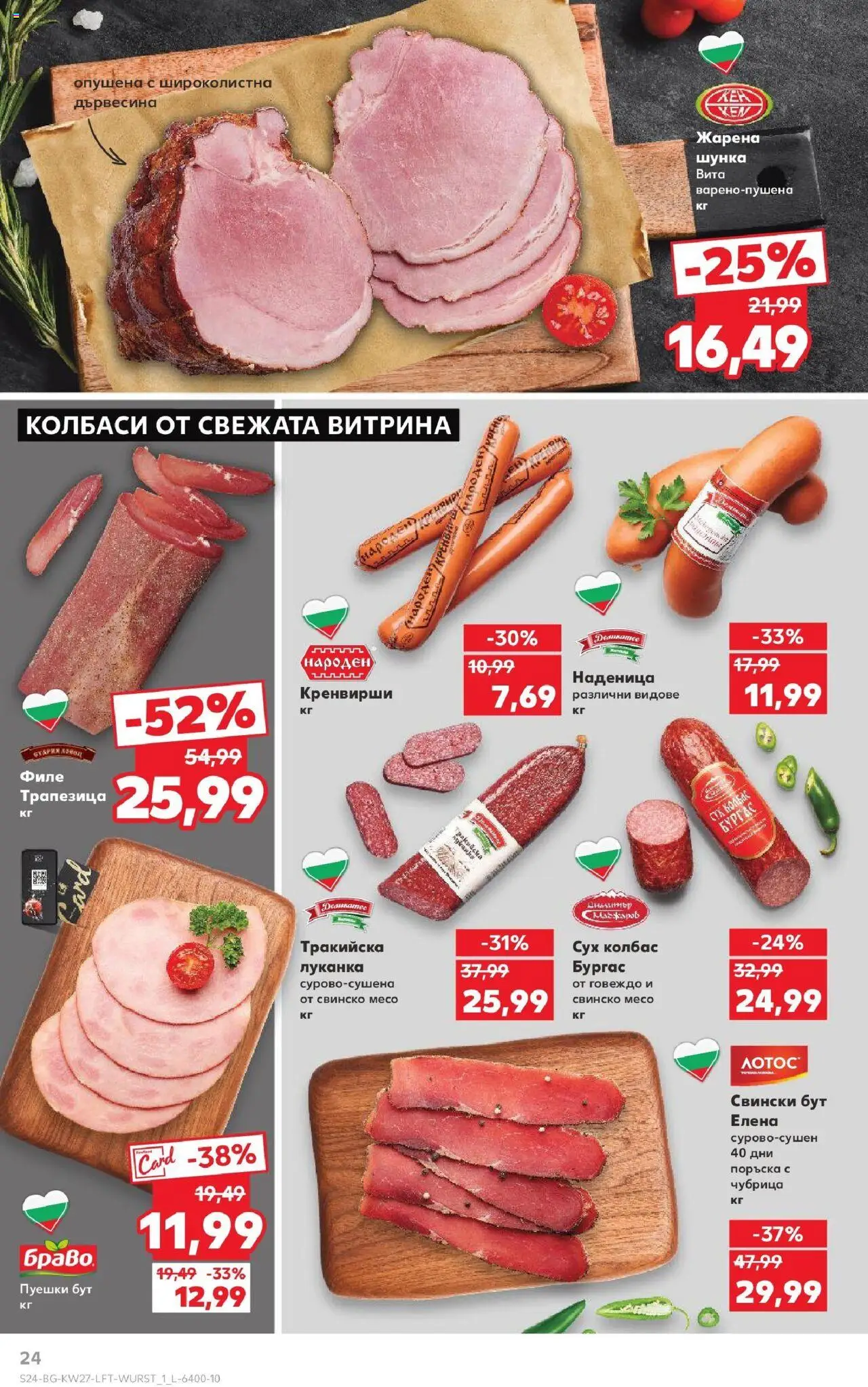  | Страница: 24 | Продукти: Шунка, Говеждо, Наденица, Чубрица