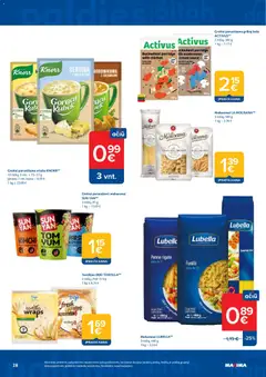 MAXIMA leidinys galioja nuo 21.04.2026 | Puslapis: 28 | Prekių: Košė, Greitai paruošiami makaronai, Makaronai