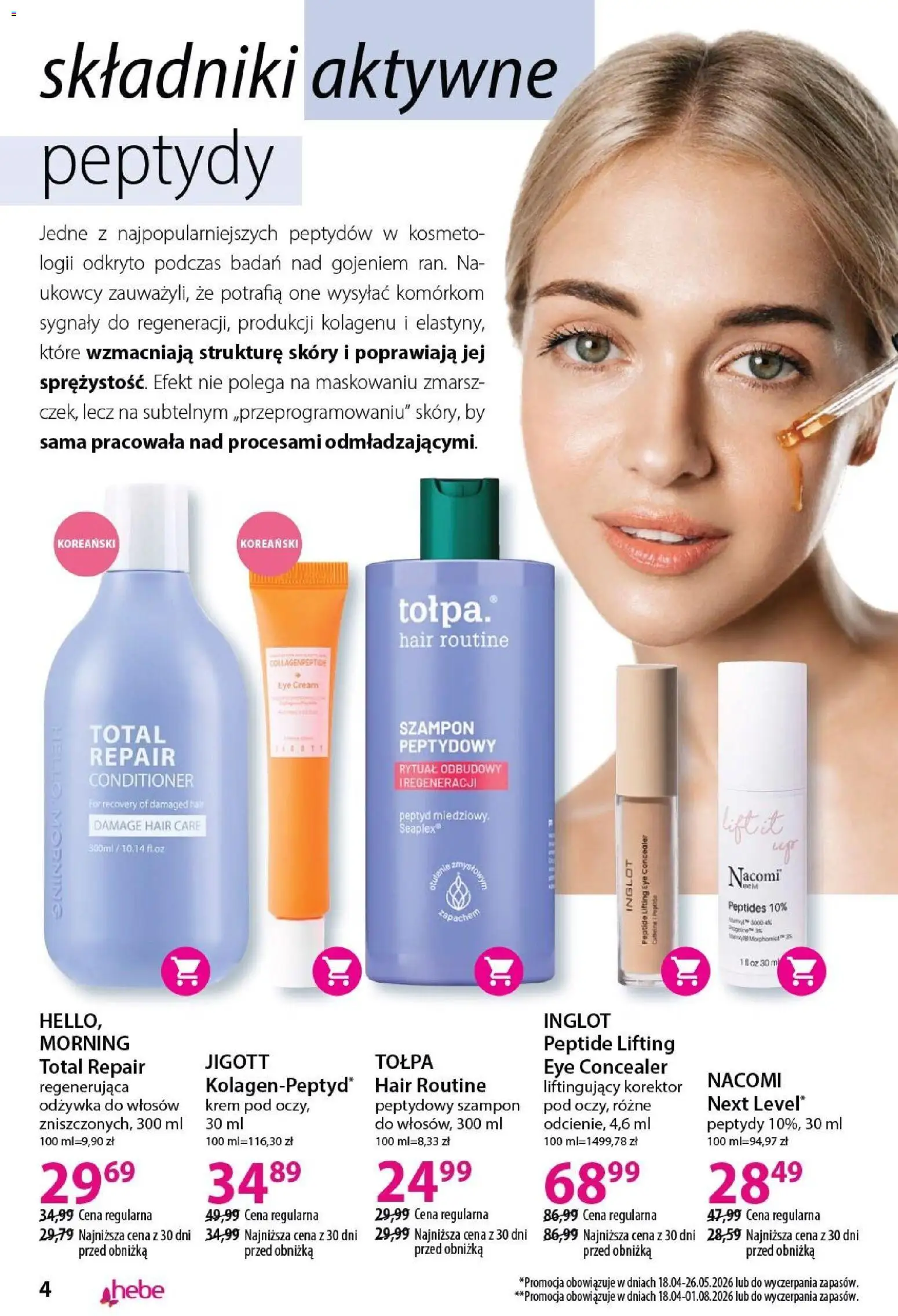 Hebe gazetka - Katalog od 18.04.2026 | Strona: 4 | Produkty: Szampon, Odżywka, Odżywka do włosów, Krem