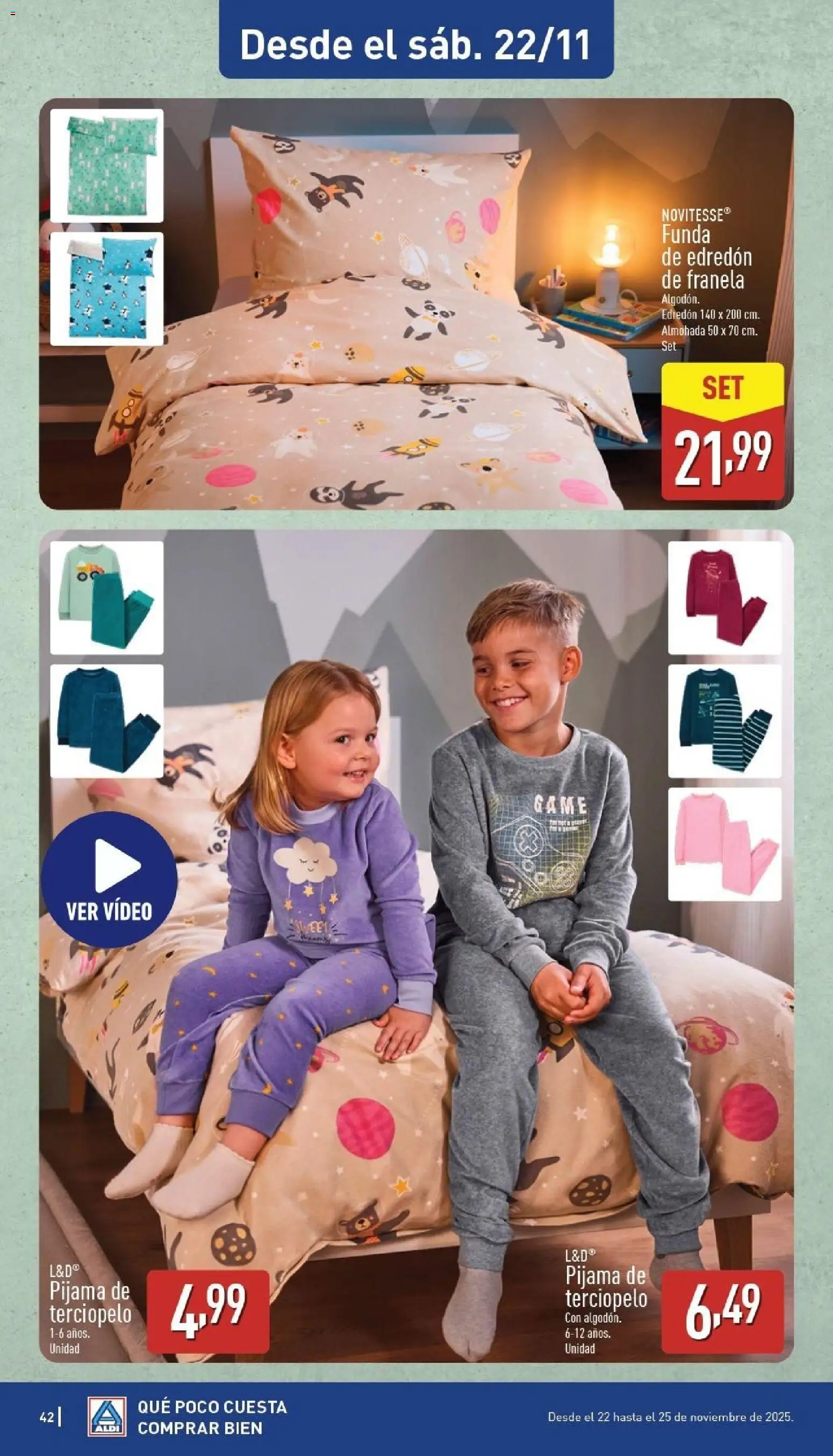 Aldi folleto Baleares │ válido desde el 17.11.2025 | Página: 42 | Productos: Edredón, Pijama, Video, Almohada
