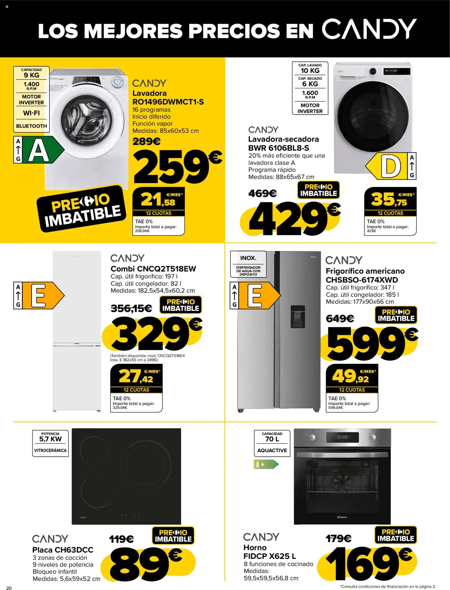 Carrefour - Black Friday │ válido desde el 20.11.2025 | Página: 20 | Productos: Dispensador, Congelador, Lavadora, Horno