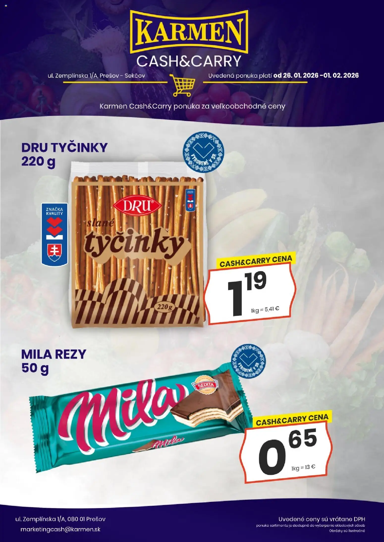 Nové KARMEN CBA akcie – leták je platný od 26.01.2026 | Strana: 7 | Produkty: Mila