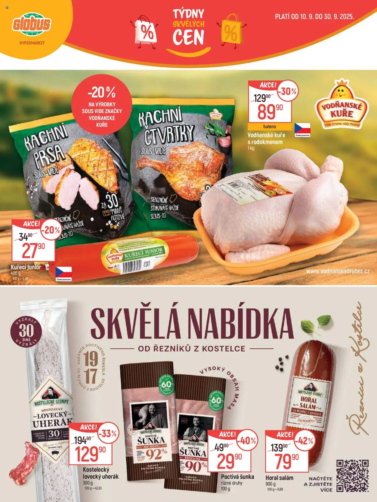 Globus leták - Ostrava od 10.09.2025 | Strana: 6 | Produkty: Globus, Salám, Šunka, Kuře