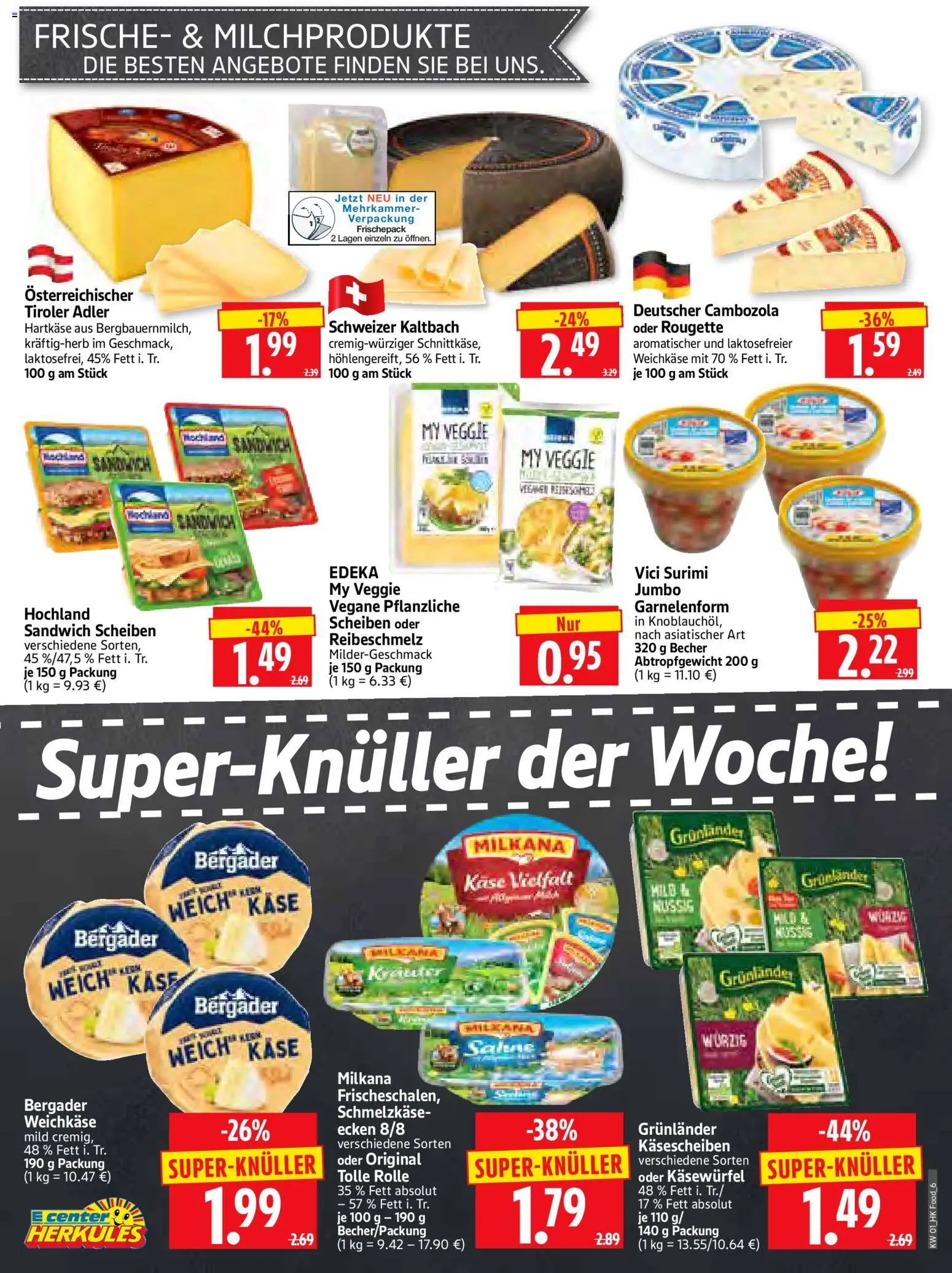 HERKULES Prospekt 	 – gültig ab 29.12.2025 | Seite: 6 | Produkte: Käse, Milkana, Grunlander