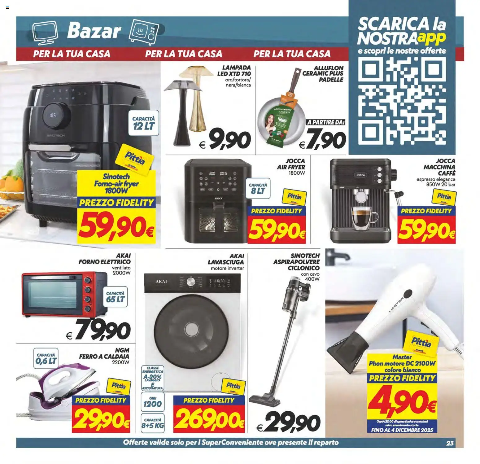 Volantino SuperConveniente del 25.11.2025 | Pagina: 23 | Prodotti: Lavasciuga, Caldaia, Forno, Aspirapolvere