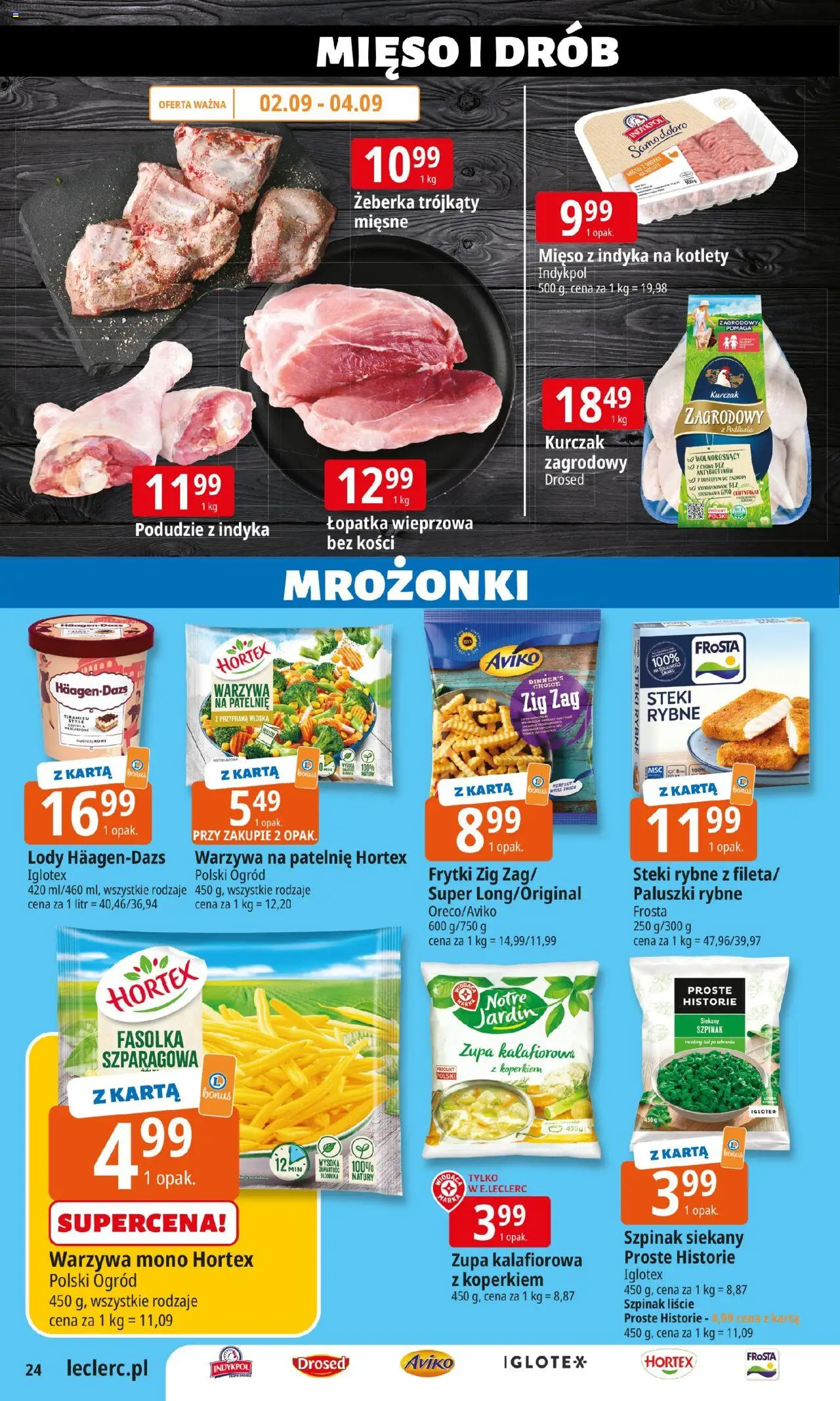 E.Leclerc Gazetka - Wrocław od 02.09.2025 | Strona: 23 | Produkty: Karta, Mascarpone, Zupa, Kotlety