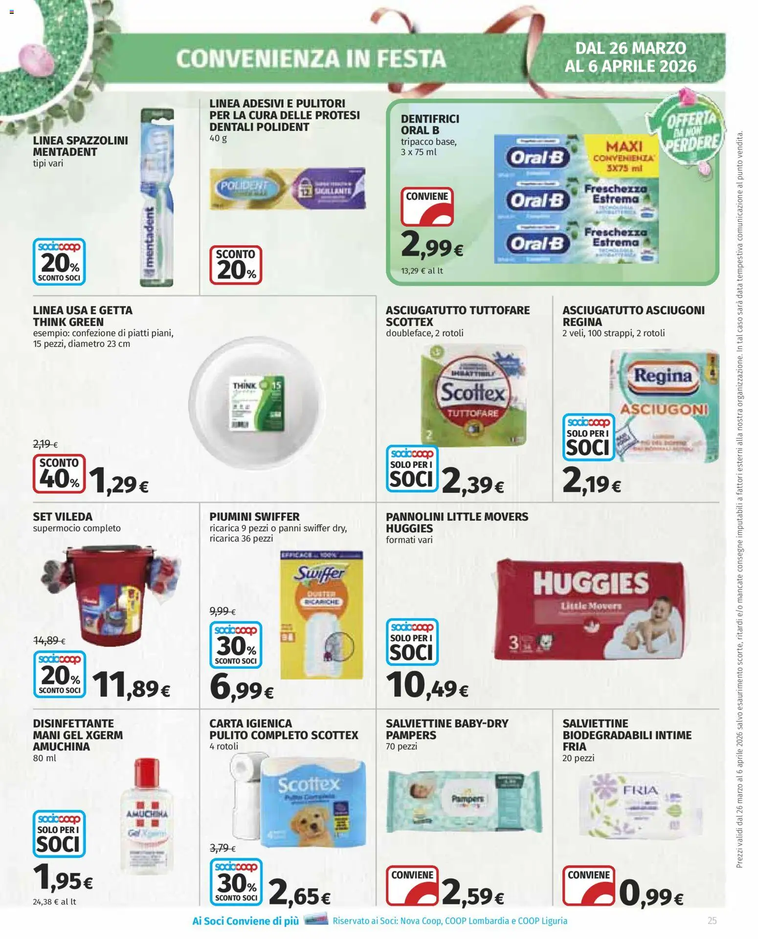 Volantino COOP del 26.03.2026 | Pagina: 25 | Prodotti: Pannolini, Carta igienica, Data, Pampers