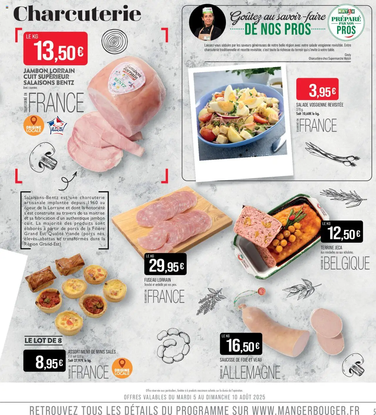  | Page: 5 | Produits: Salade, Jambon, Saucisse, Viande