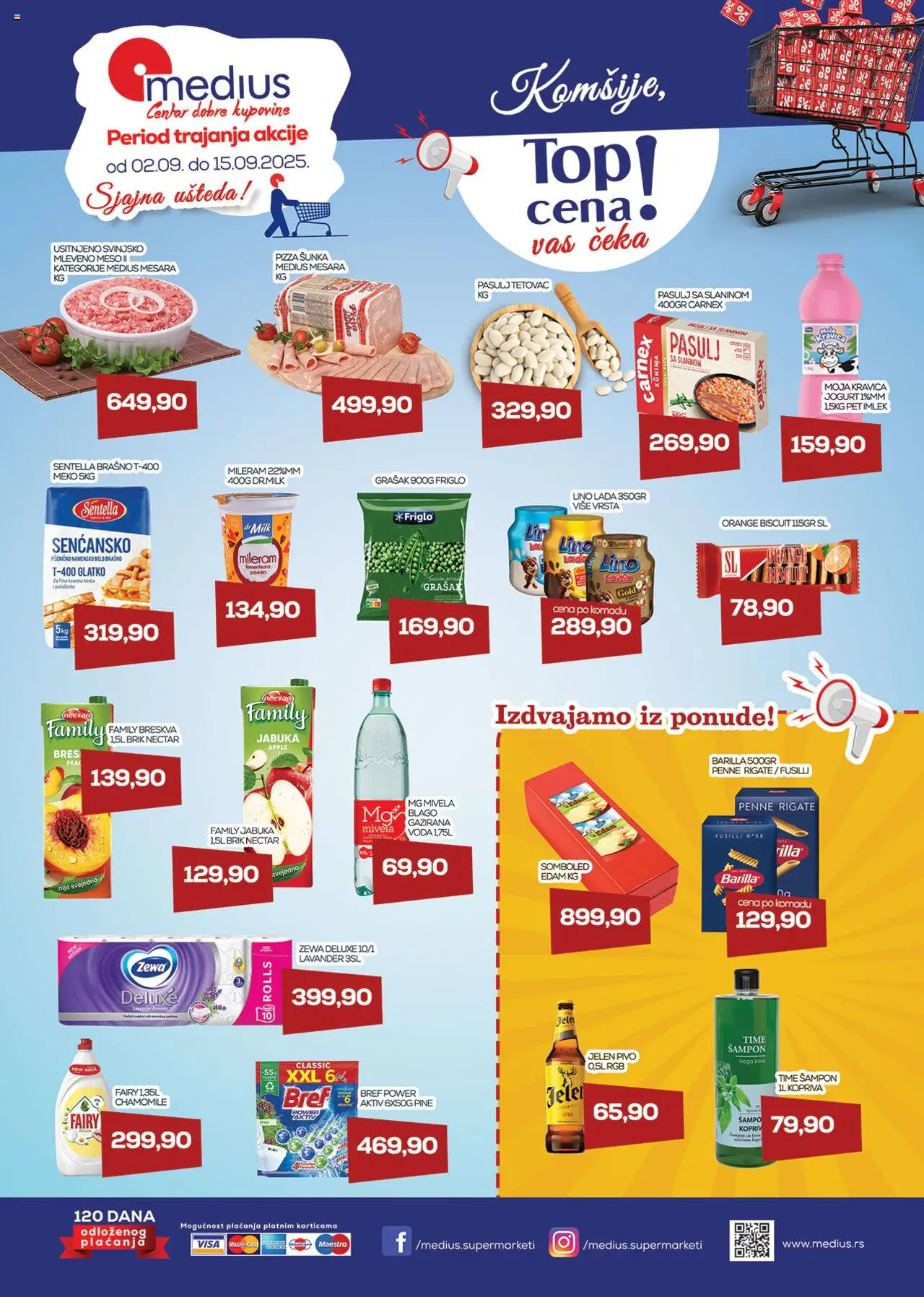 Medius katalog - važi od 02.09.2025 | Strana: 1 | Proizvode: Kuhinja, Pivo, Pizza šunka, Palačinke