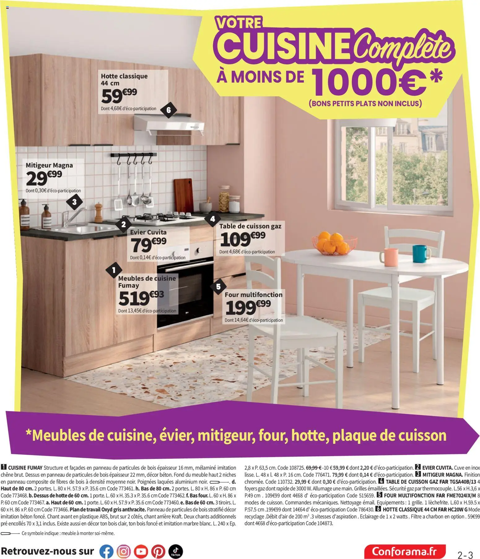 {H1} | Page: 3 | Produits: Four, Plaque de cuisson, Poignées, Table