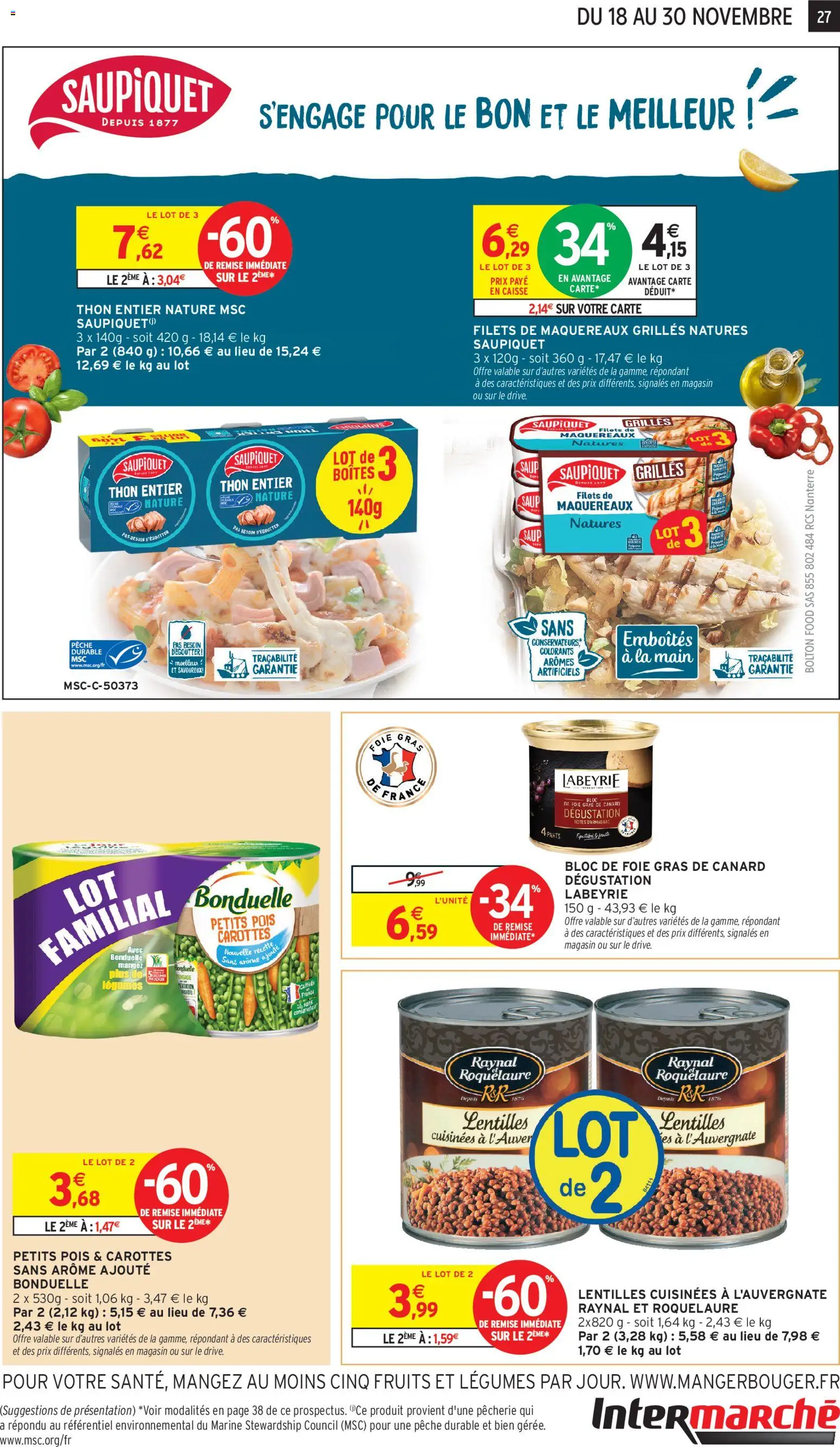 {H1} | Page: 27 | Produits: Foie Gras de Canard, Pêche, Bloc de foie gras, Thon